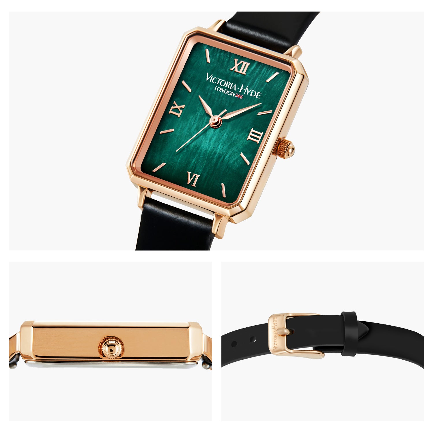 Uhr Hampton in Schwarz Grün