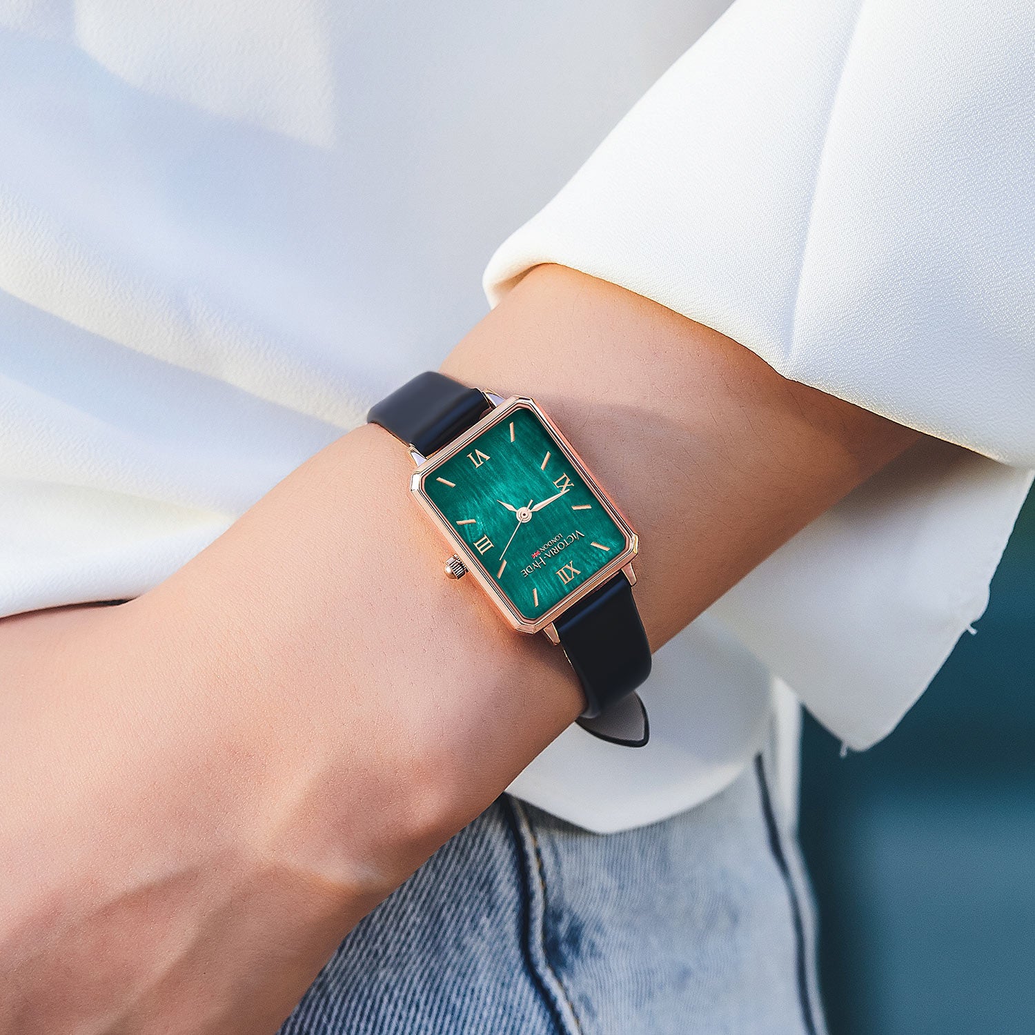Uhr Hampton in Schwarz Grün