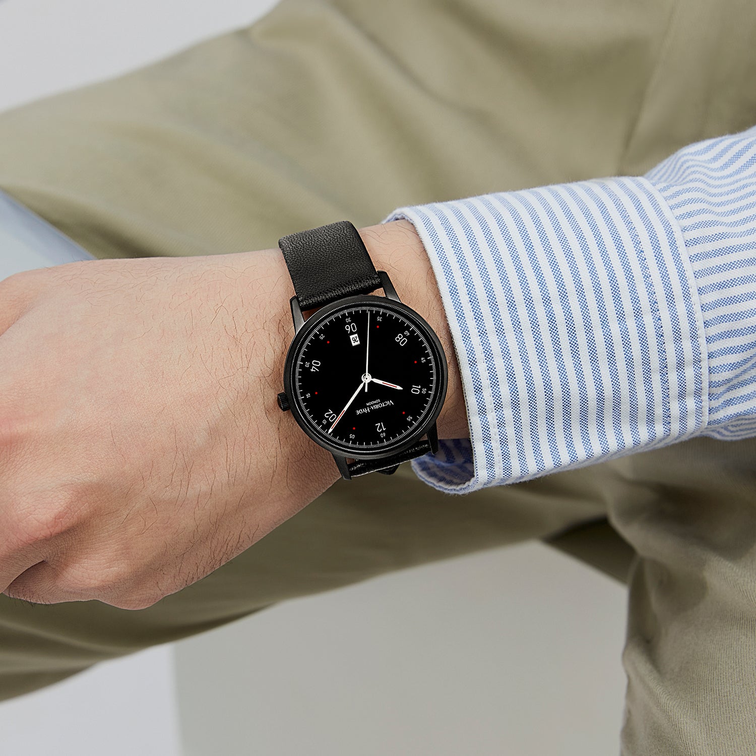 ORTON Series Men's Watches Environmentally Friendly Apple Leather Strap- Black