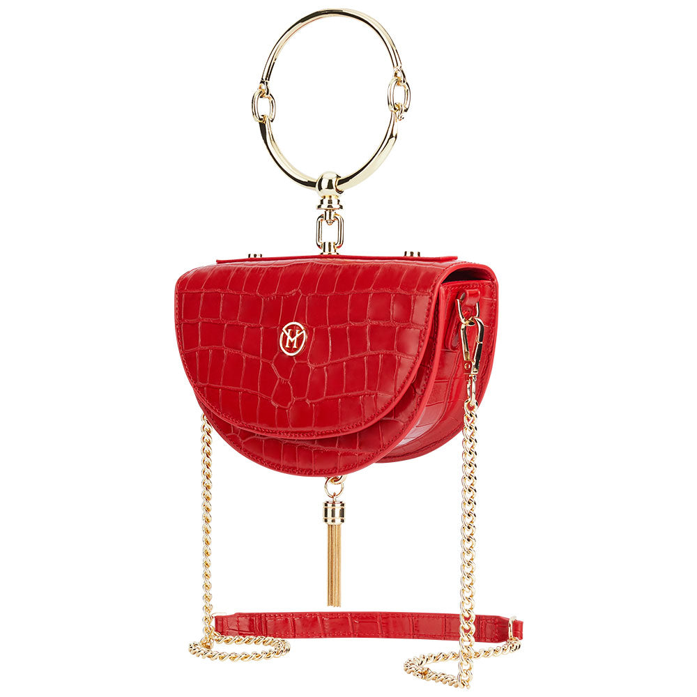 Handbag Vintage Half Moon in Red