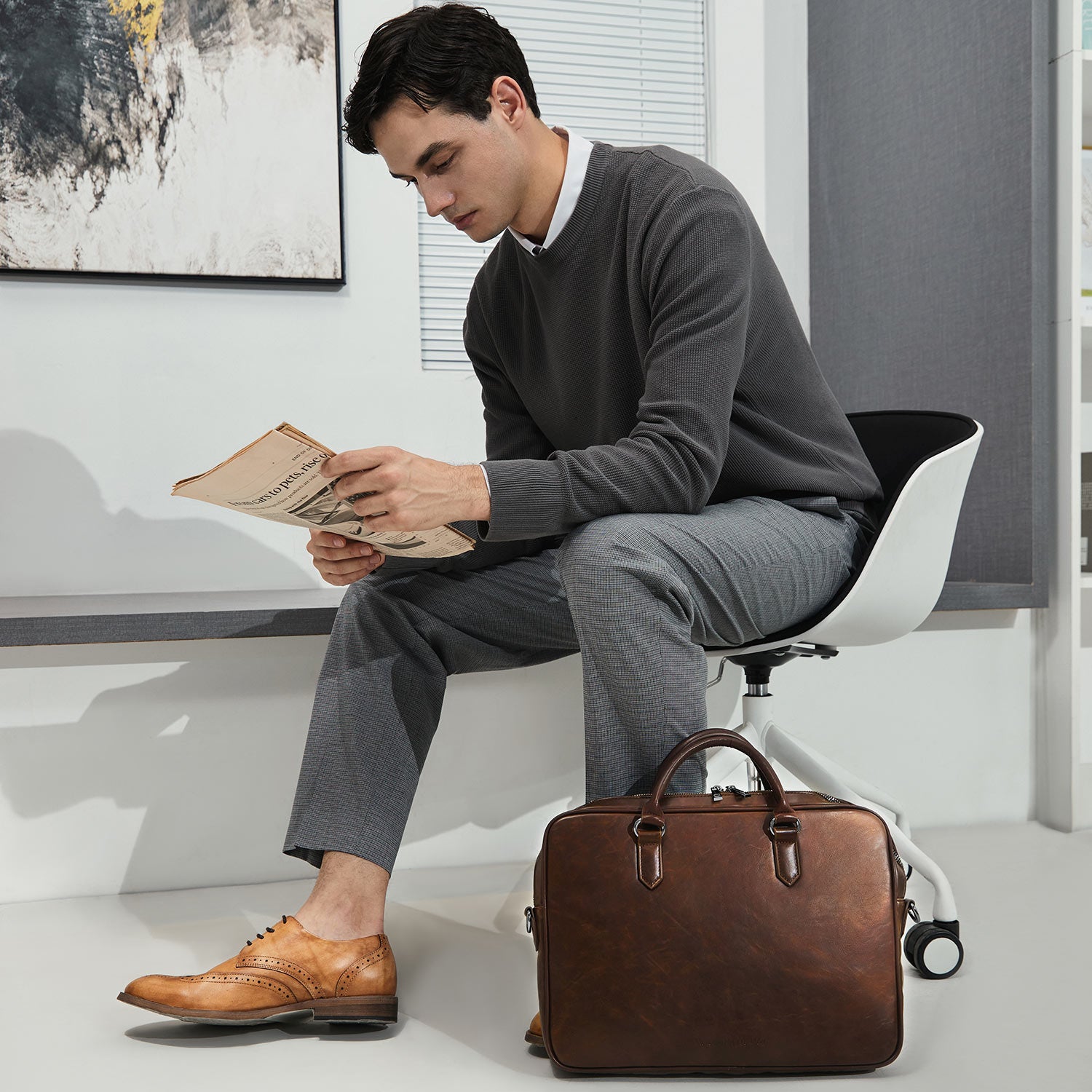 Business Bag Daniel in Dark Brown