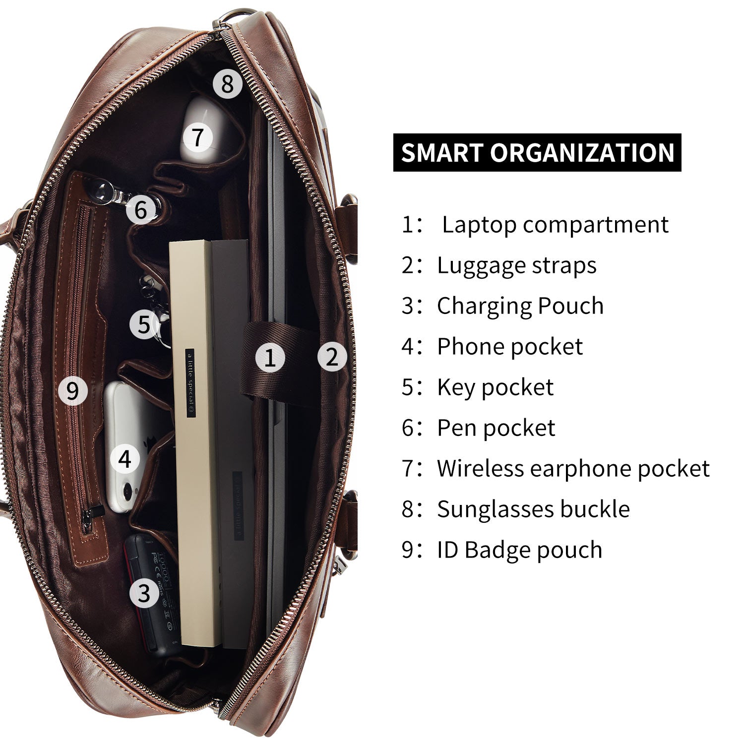 Business Bag Daniel in Dark Brown