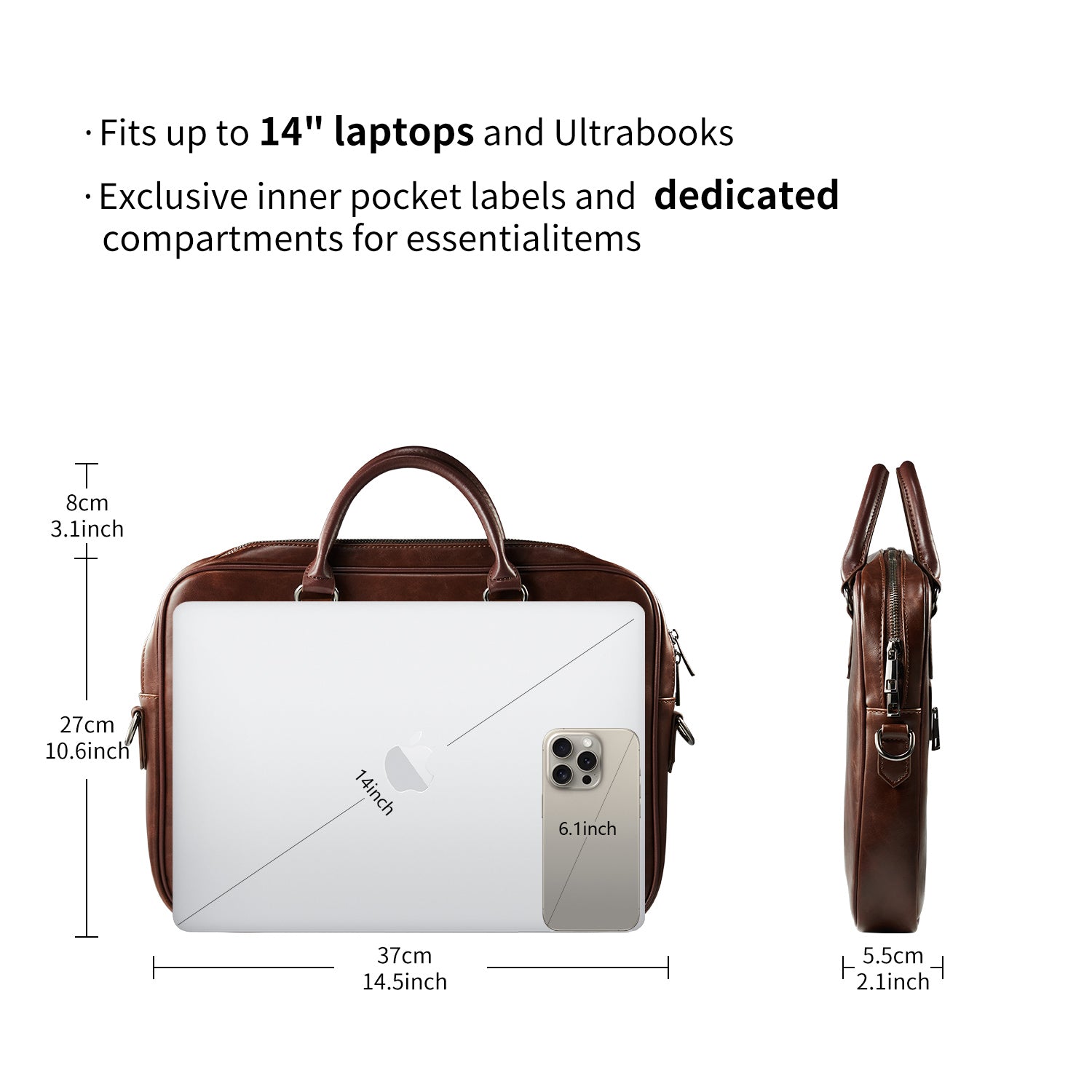Business Bag Daniel in Dark Brown