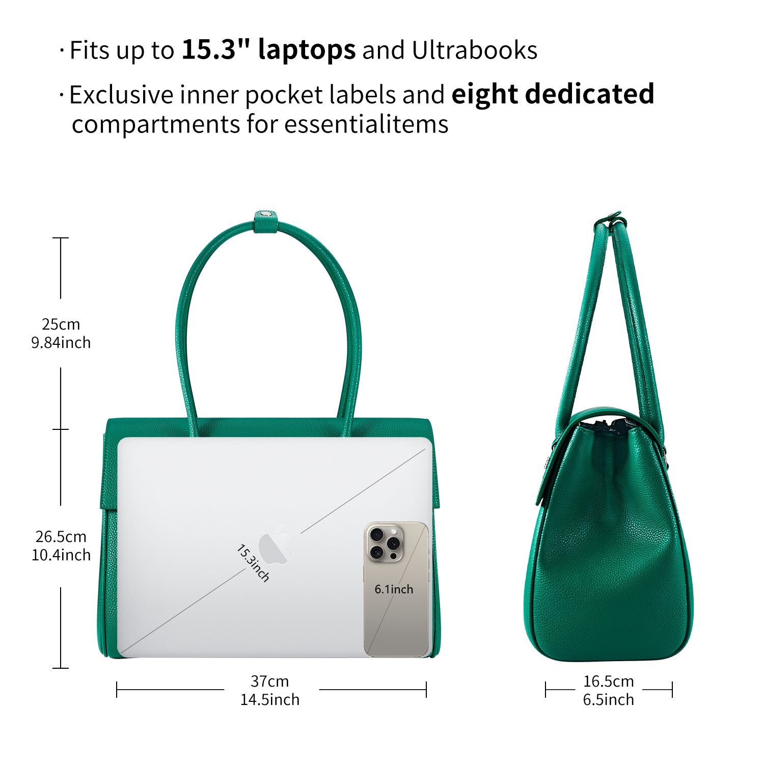 Business & Laptop Handtasche Jolene groß grün
