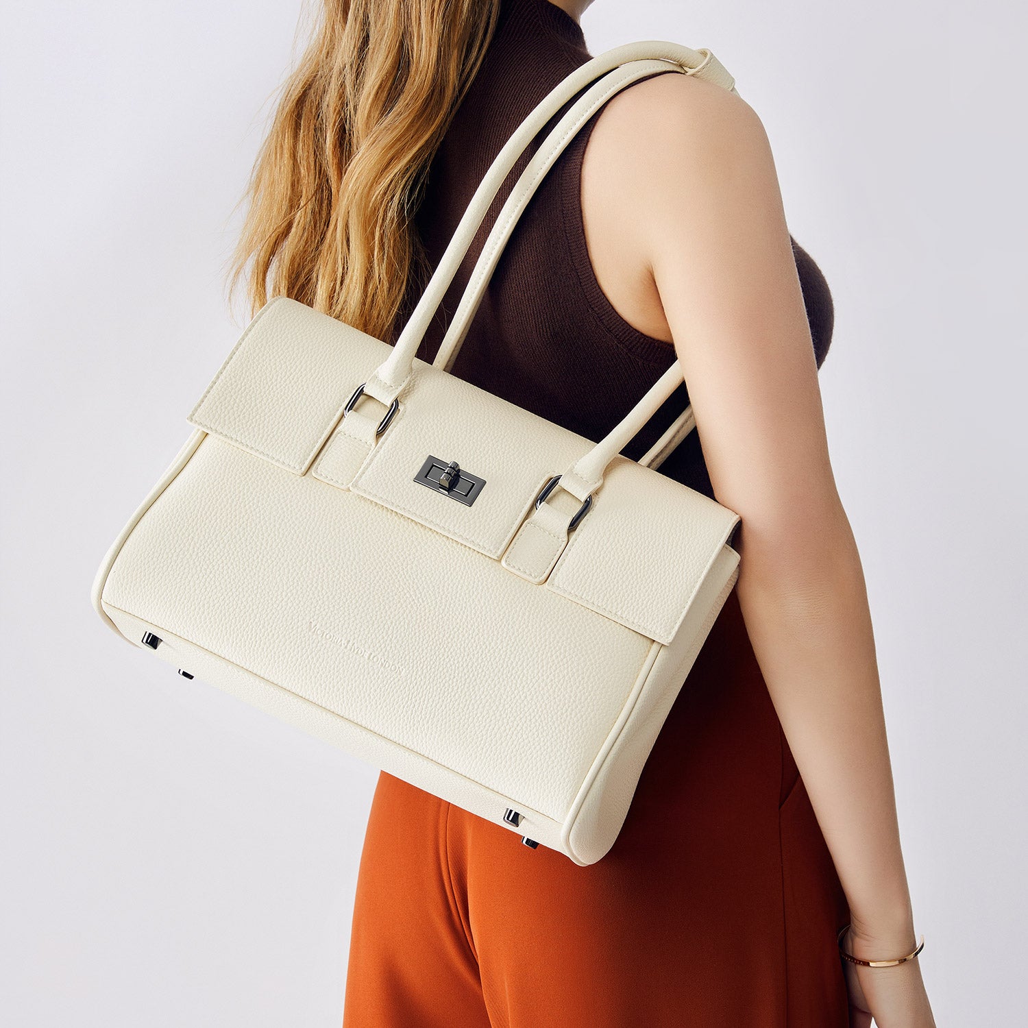 Business & notebook handbag Jolene small white