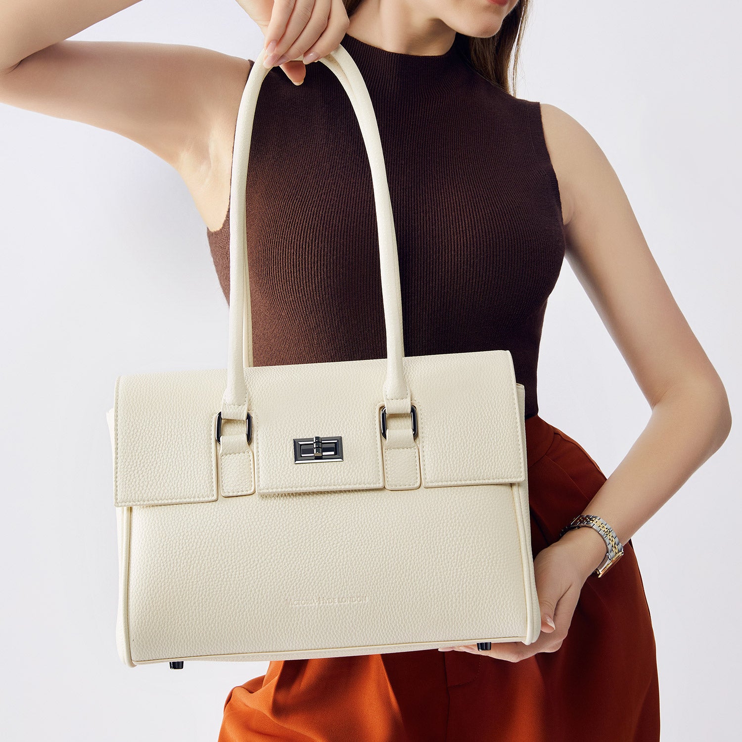 Business & notebook handbag Jolene small white