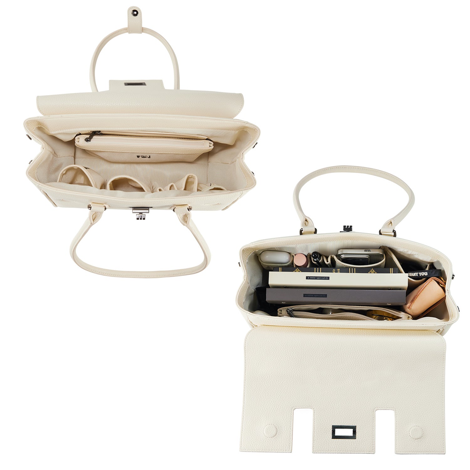 Business & notebook handbag Jolene small white