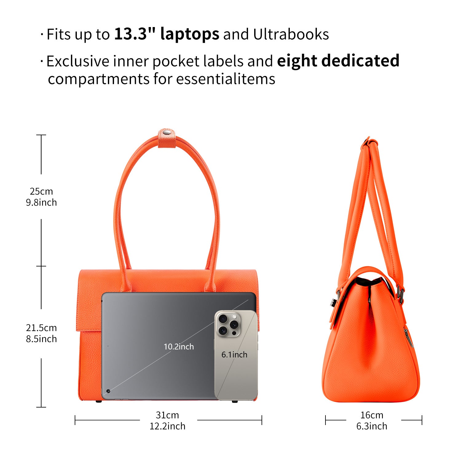 Business & Laptop Handtasche Jolene klein orange