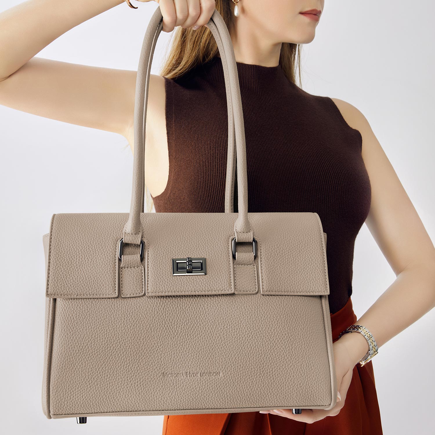 Business & Laptop Handtasche Jolene klein beige