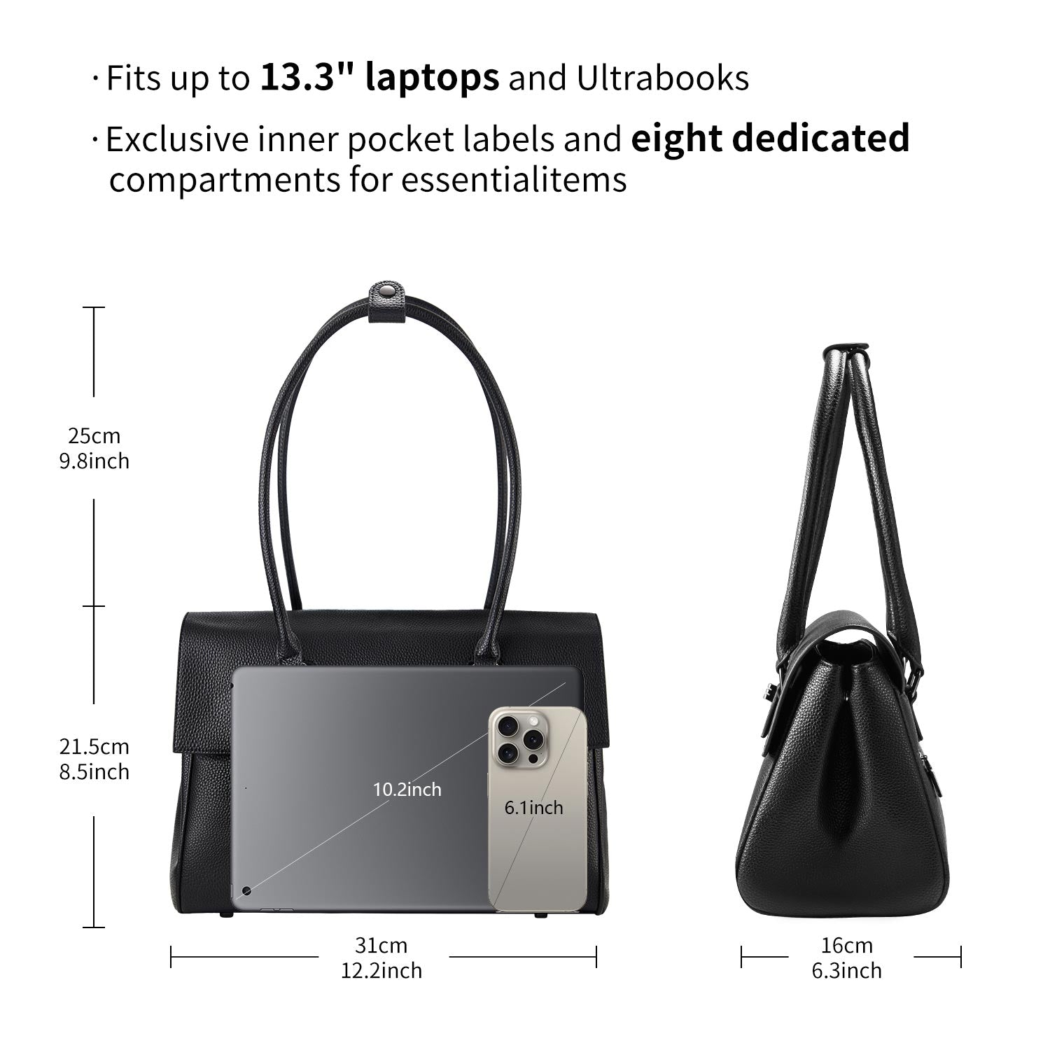 Business & Laptop Handtasche Jolene klein schwarz