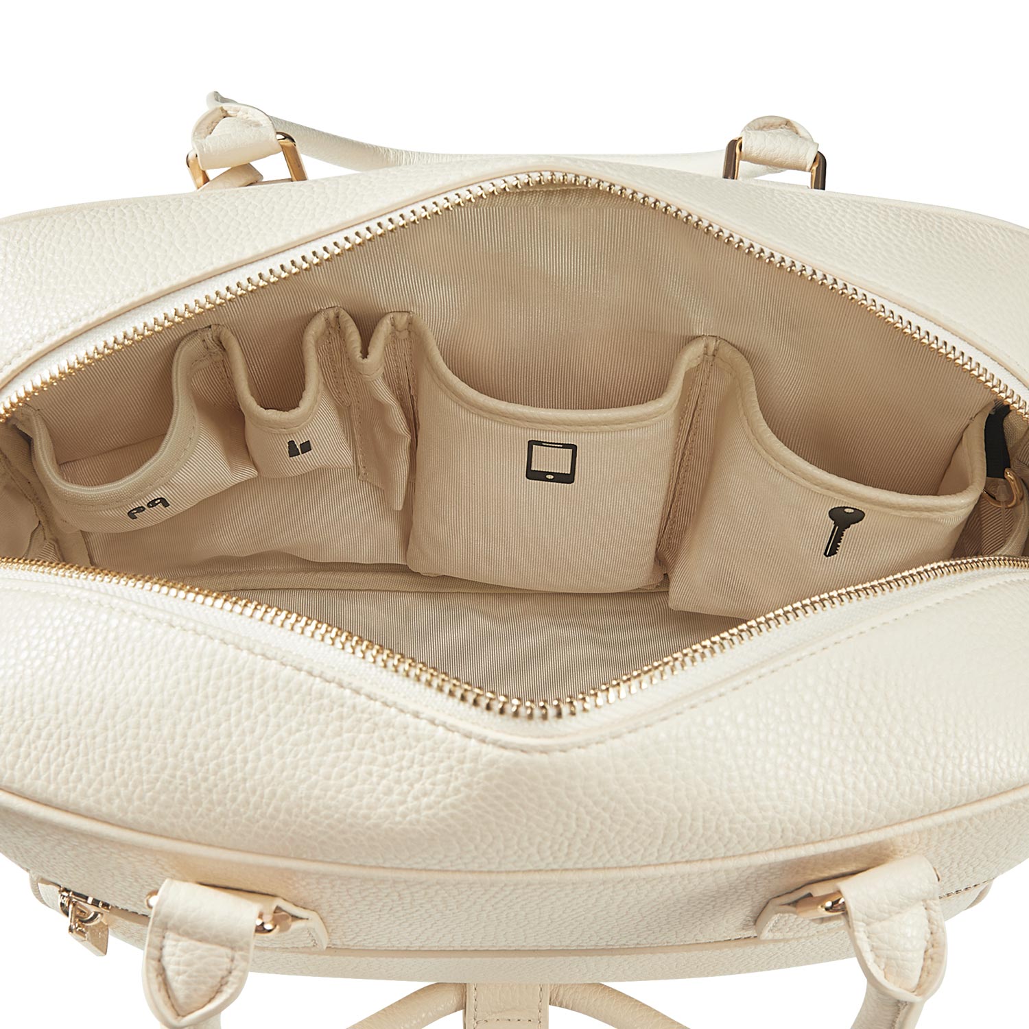 Business & notebook handbag Margaret small moon-white