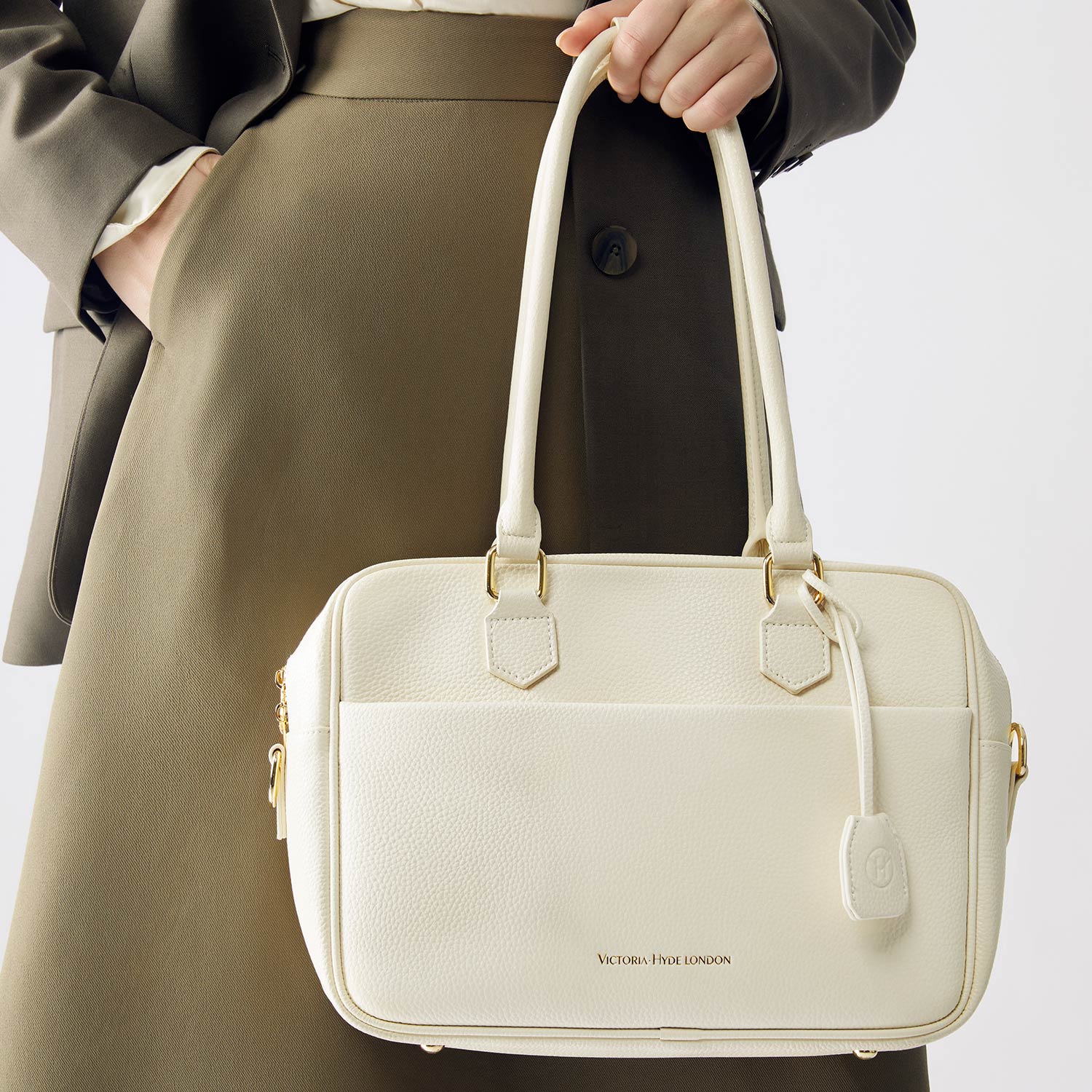 Business bag Margaret Small in Moon White