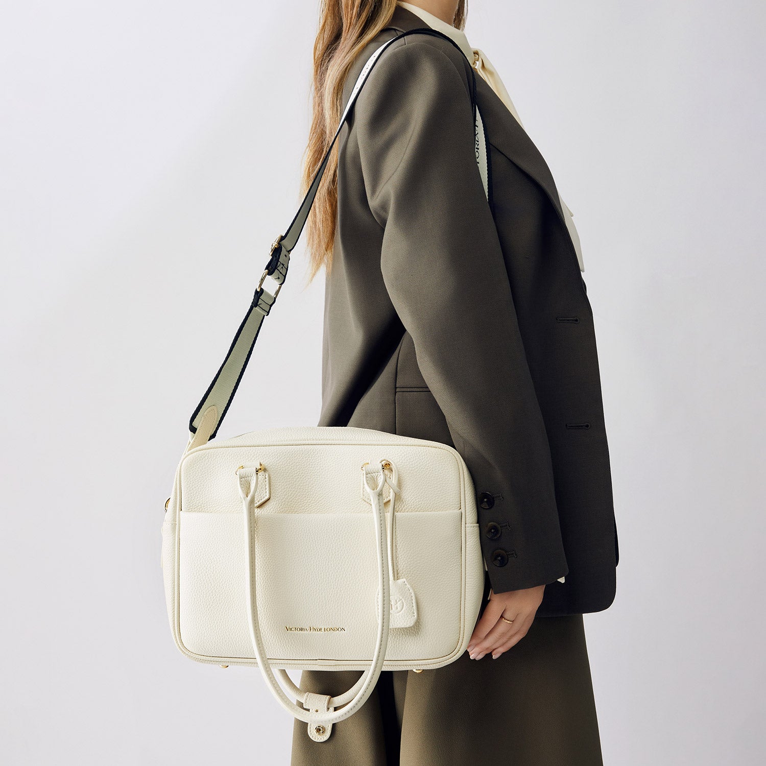 Business bag Margaret Small in Moon White