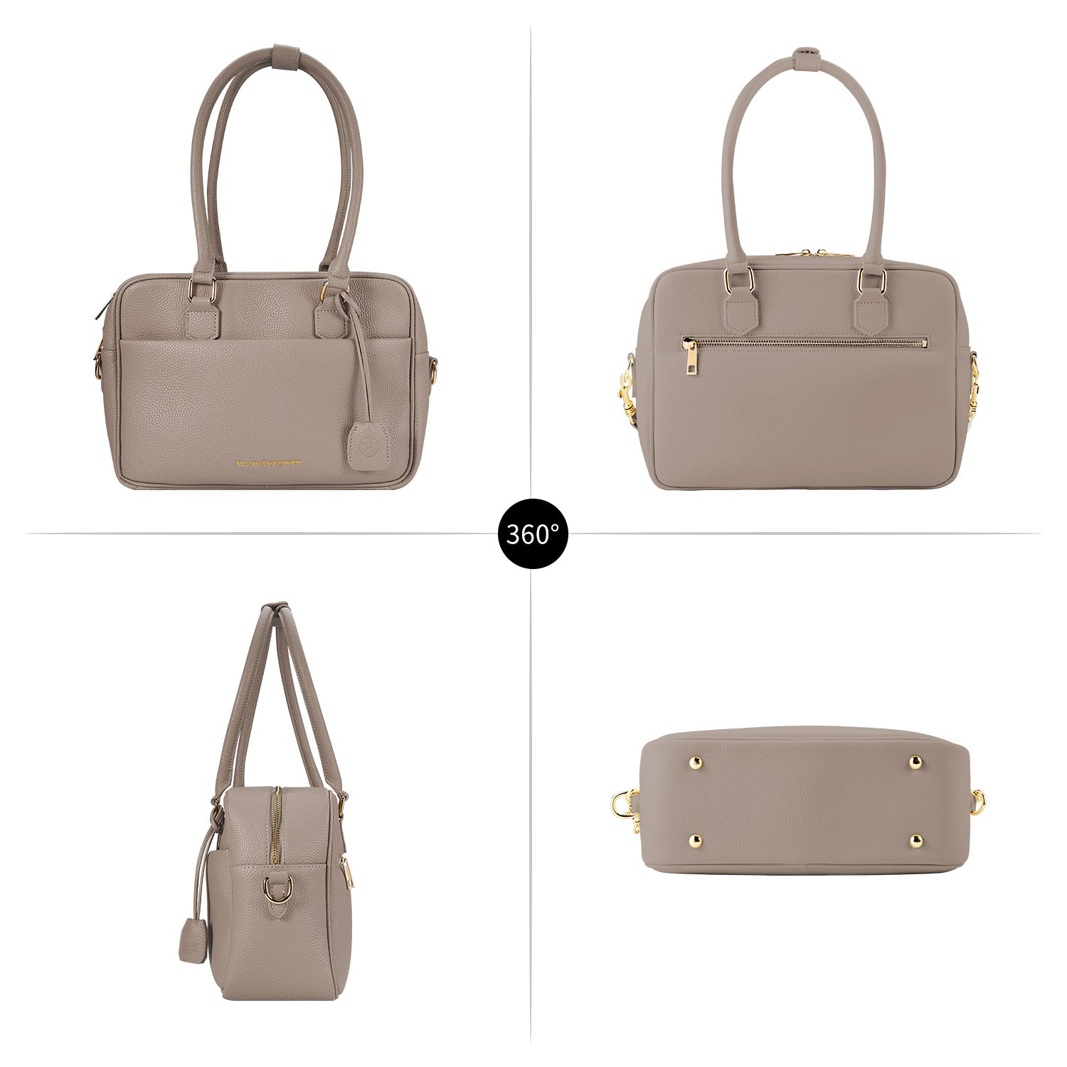 Business & notebook handbag Margaret small nude