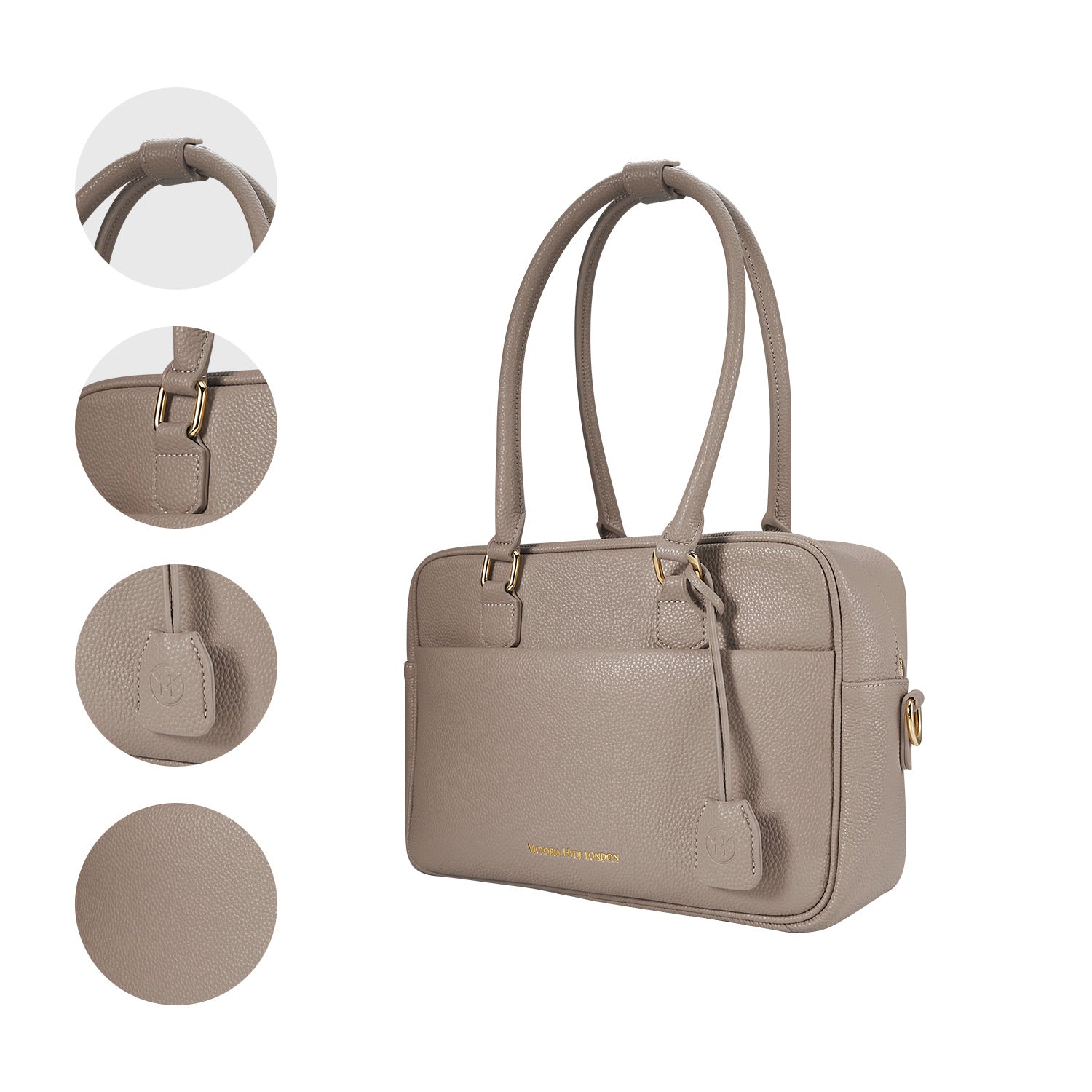 Business & notebook handbag Margaret small nude