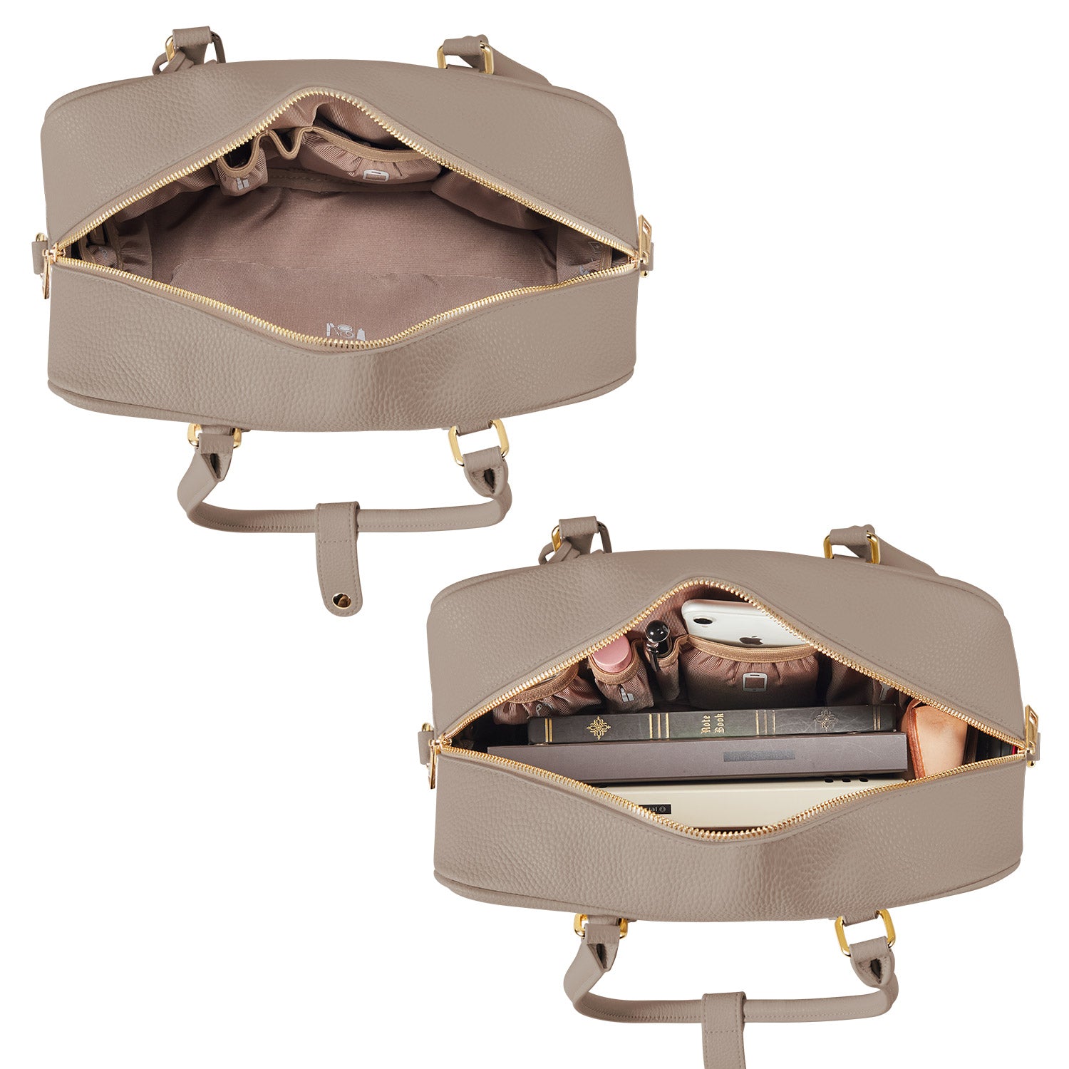 Business & notebook handbag Margaret small nude
