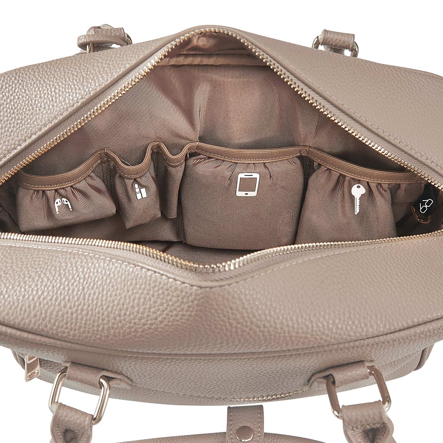 Business & notebook handbag Margaret small nude