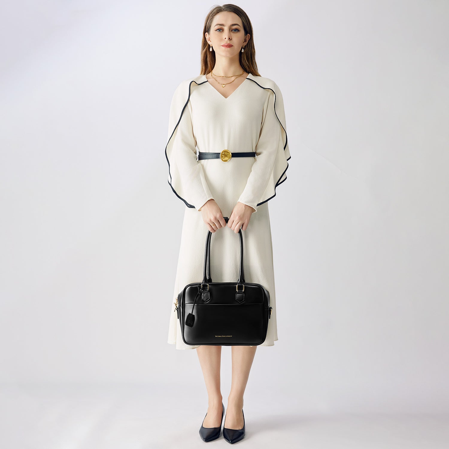 Business & notebook handbag Margaret small black