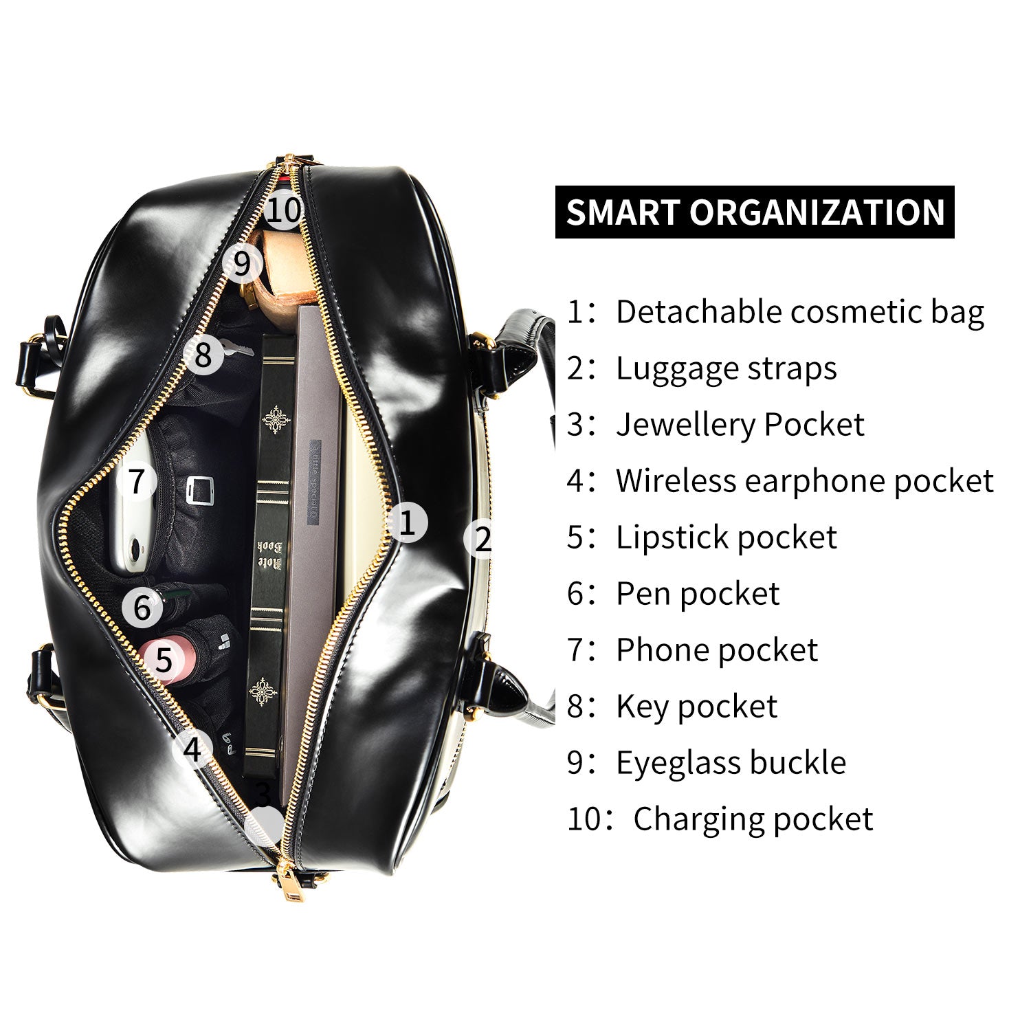 Business & notebook handbag Margaret small black