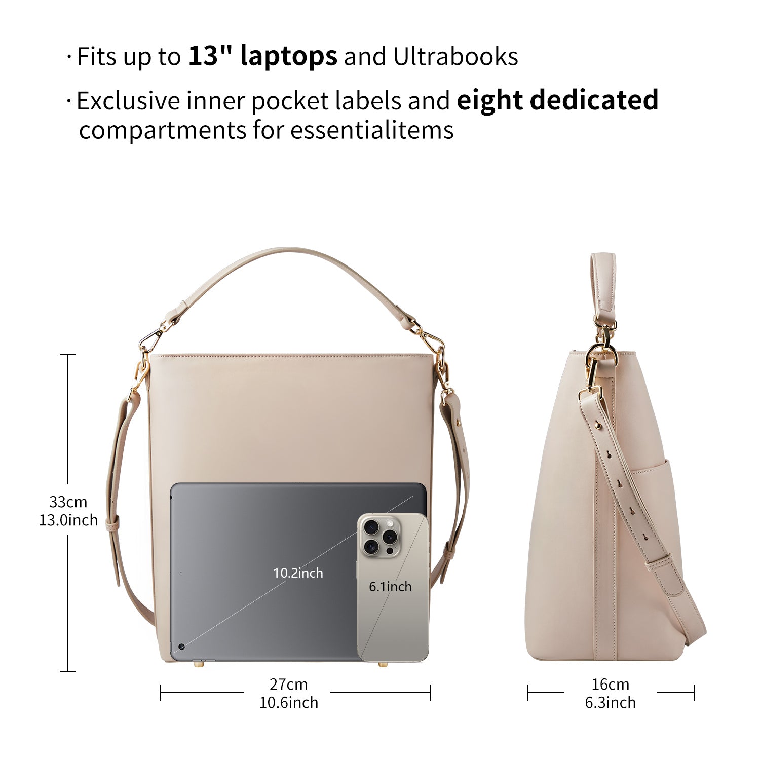 Business & notebook handbag Kloey moon-white