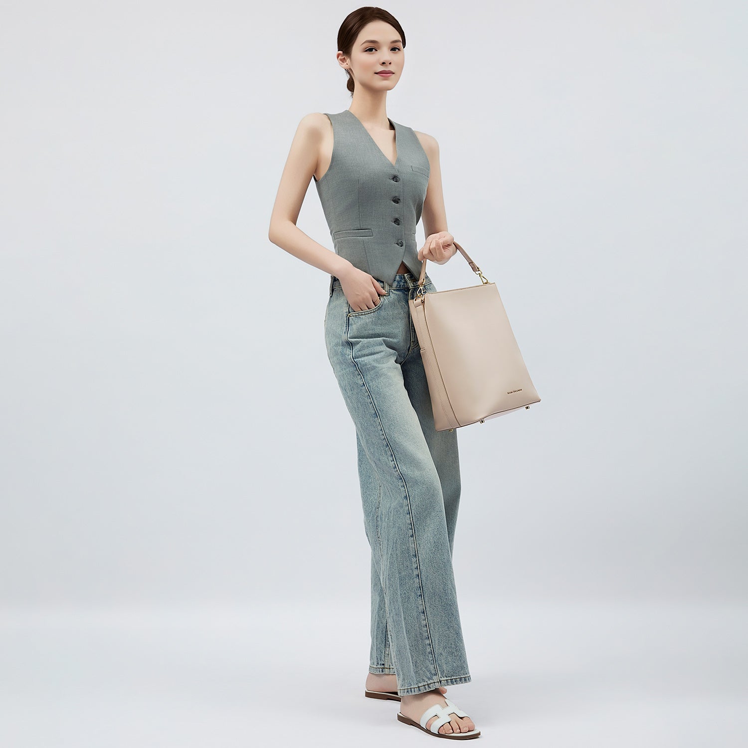 Business & notebook handbag Kloey moon-white