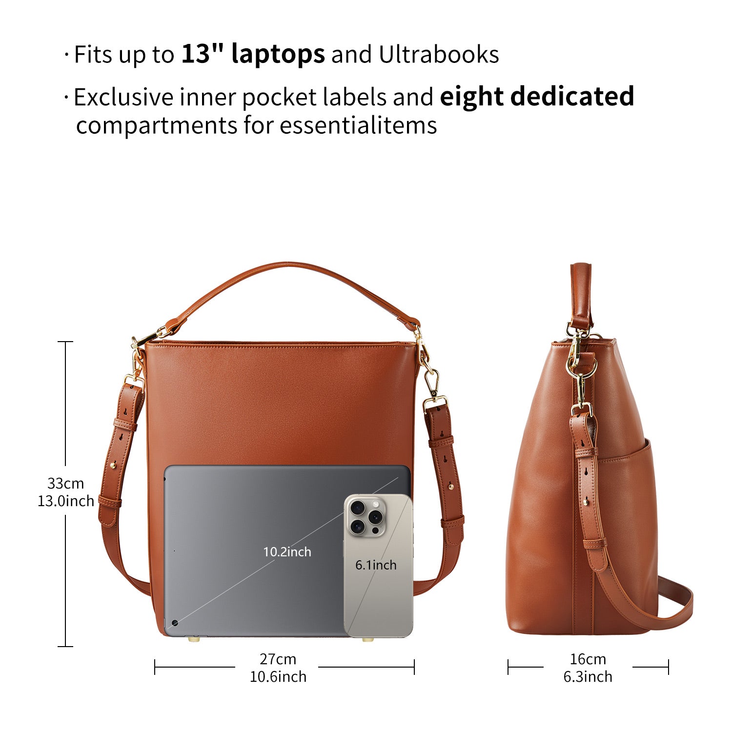 Business bag Kloey in reddish brown