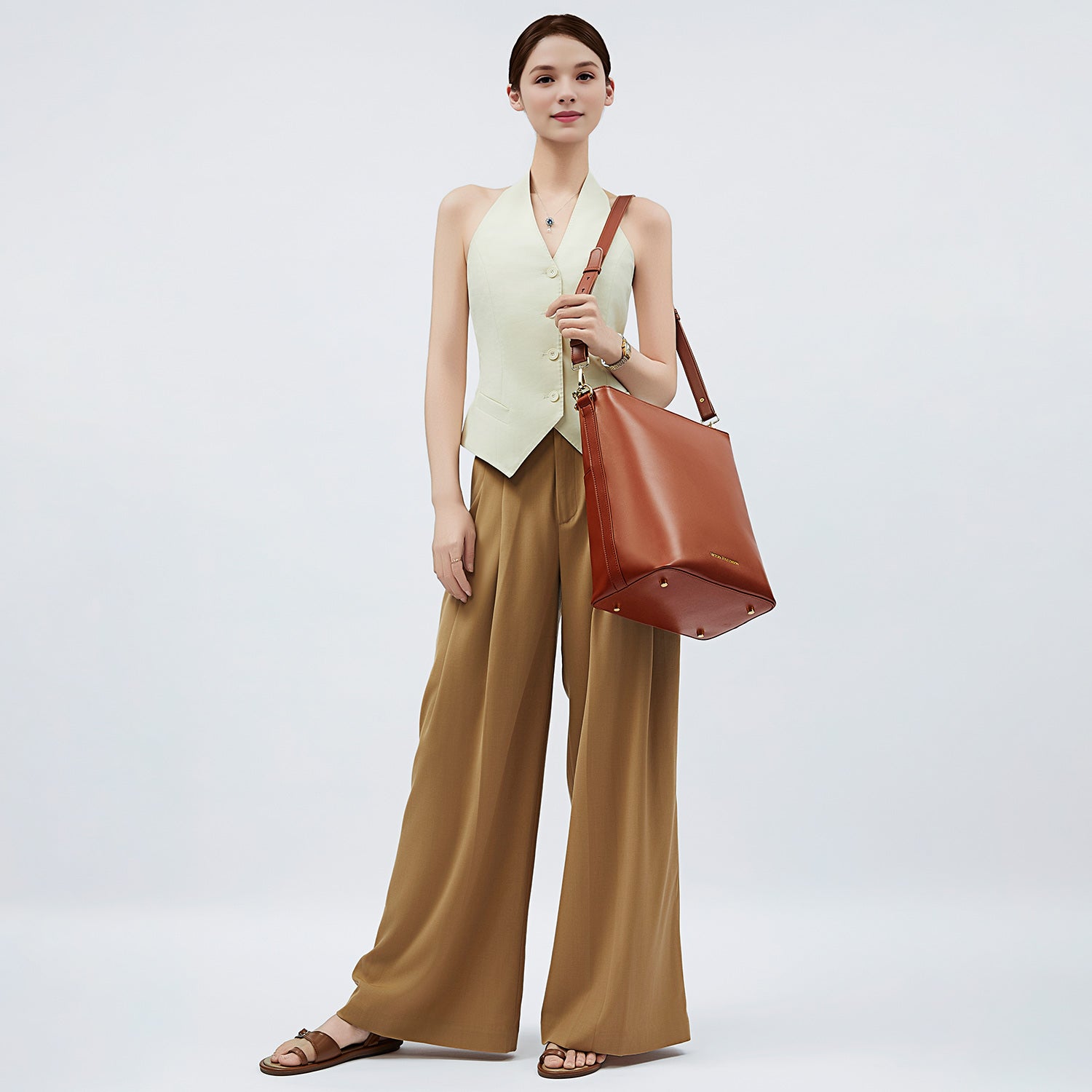 Business bag Kloey in reddish brown
