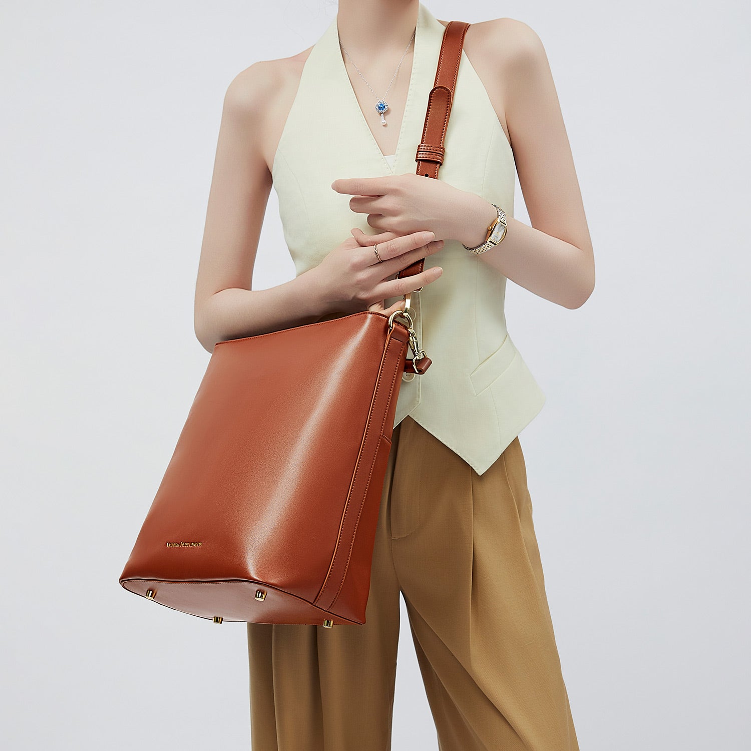 Business bag Kloey in reddish brown
