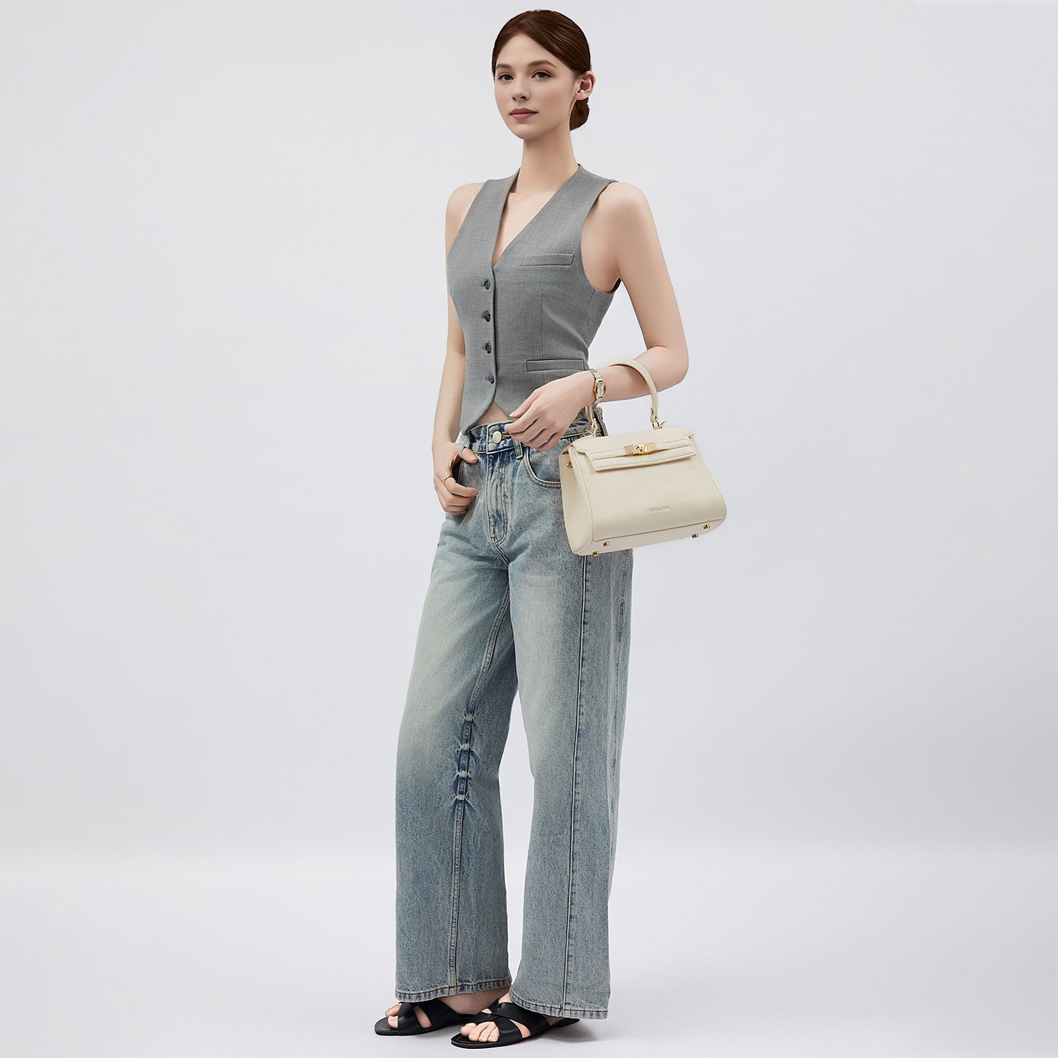 Victoria Small Damenhandtasche in Beige