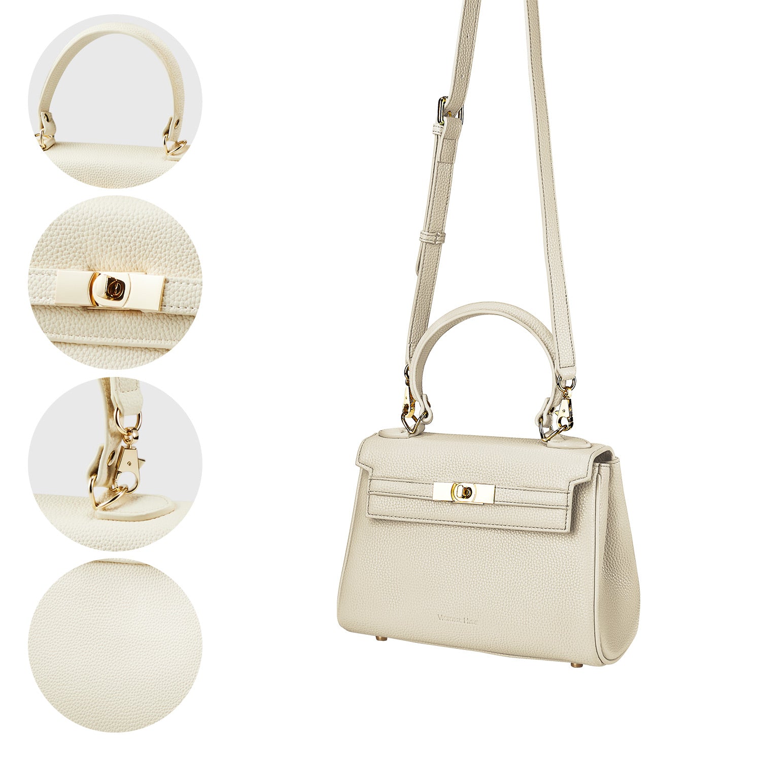 Victoria Small Damenhandtasche in Beige