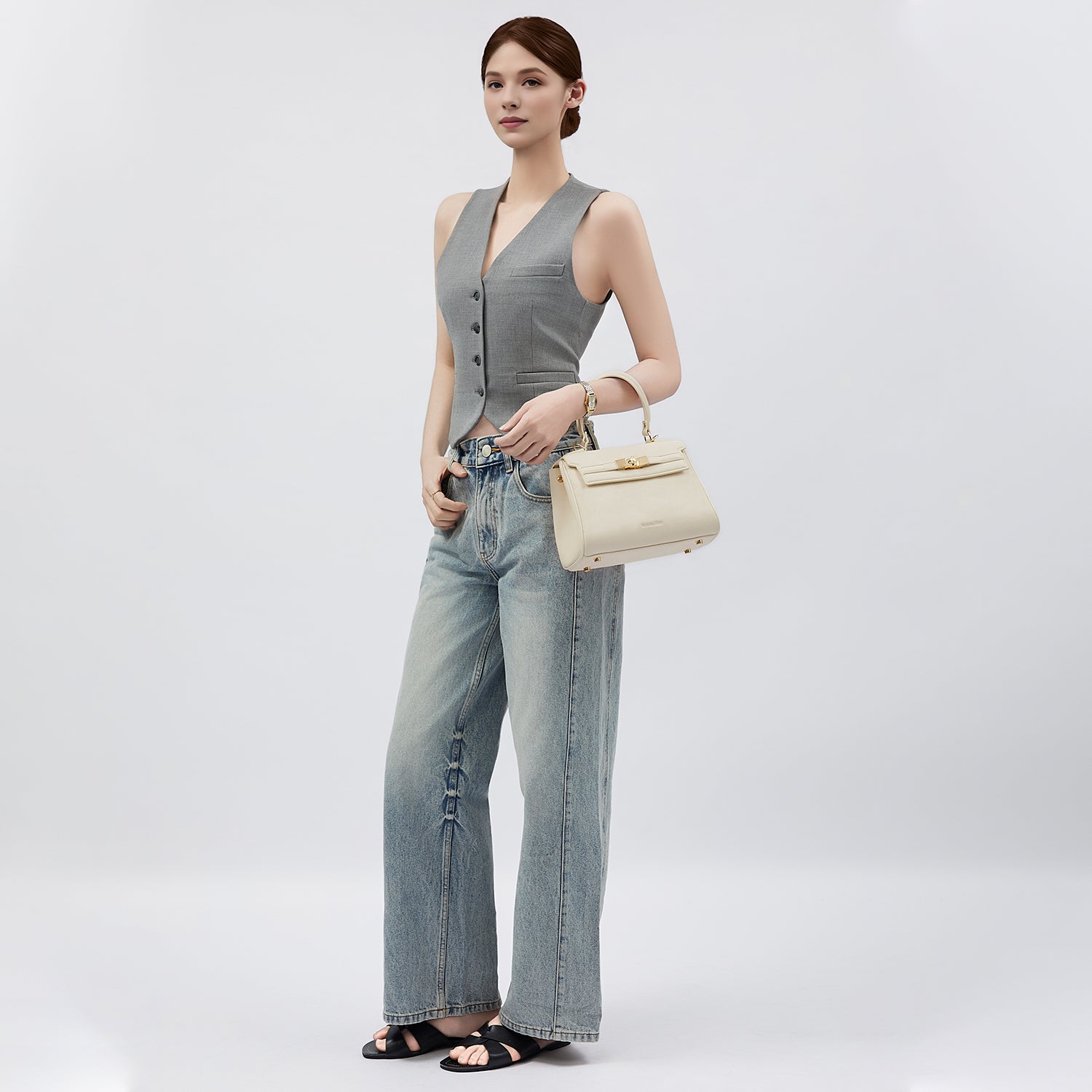 Victoria Small Damenhandtasche in Beige