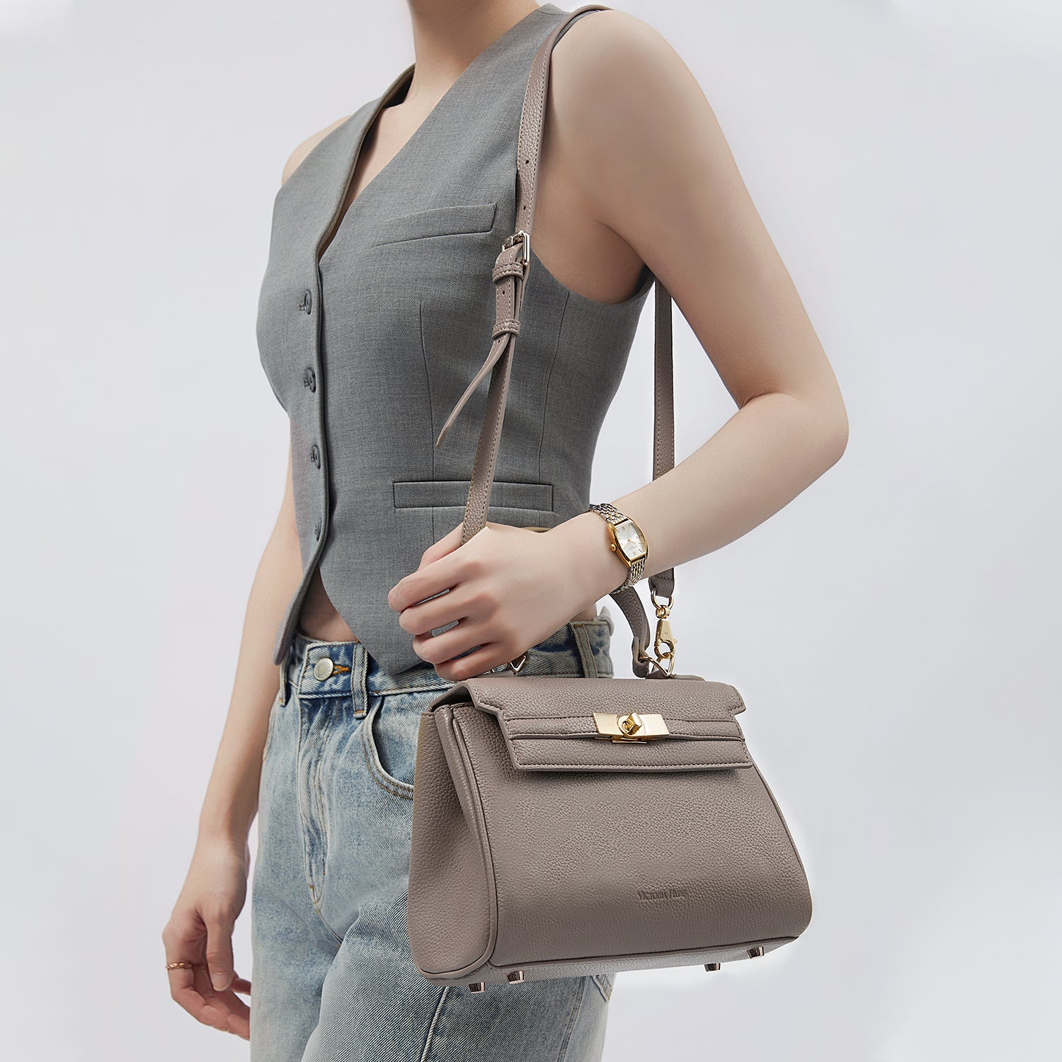 Victoria Small Damenhandtasche in Nude
