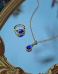 Victoria Hyde, VH80076F, Princess's Water Drop, Halskette, Schmuck, Gold Blau, Set