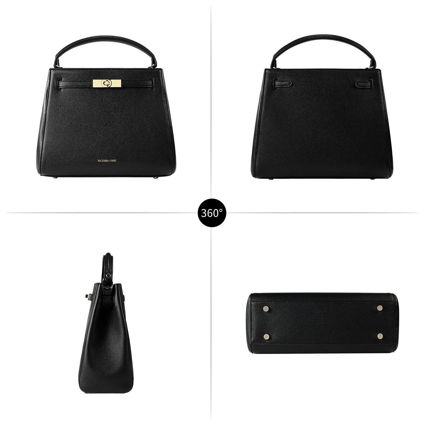 Elegante Business Handtasche Victoria III in Schwarz | Victoria