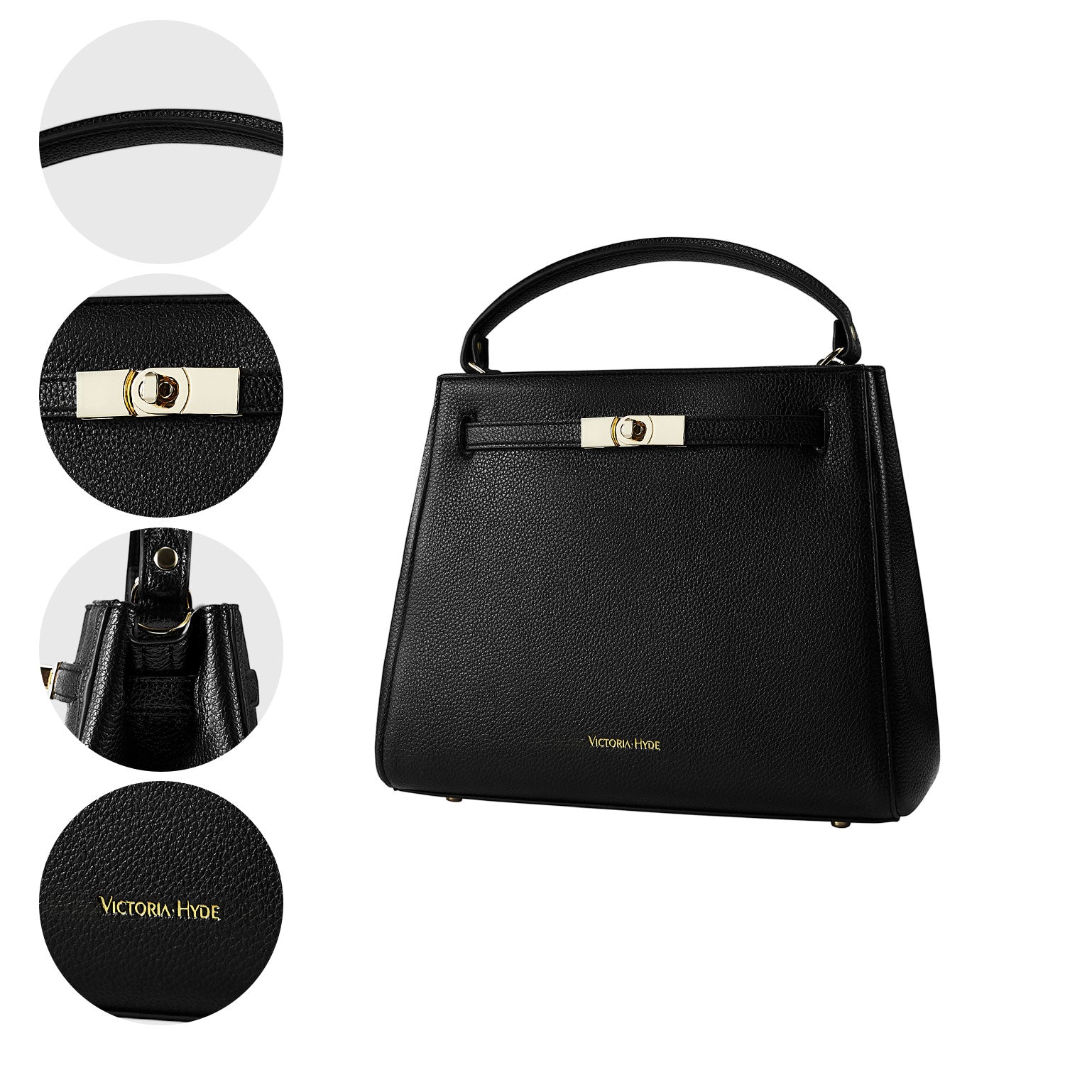 Elegante Business Handtasche Victoria III in Schwarz | Victoria