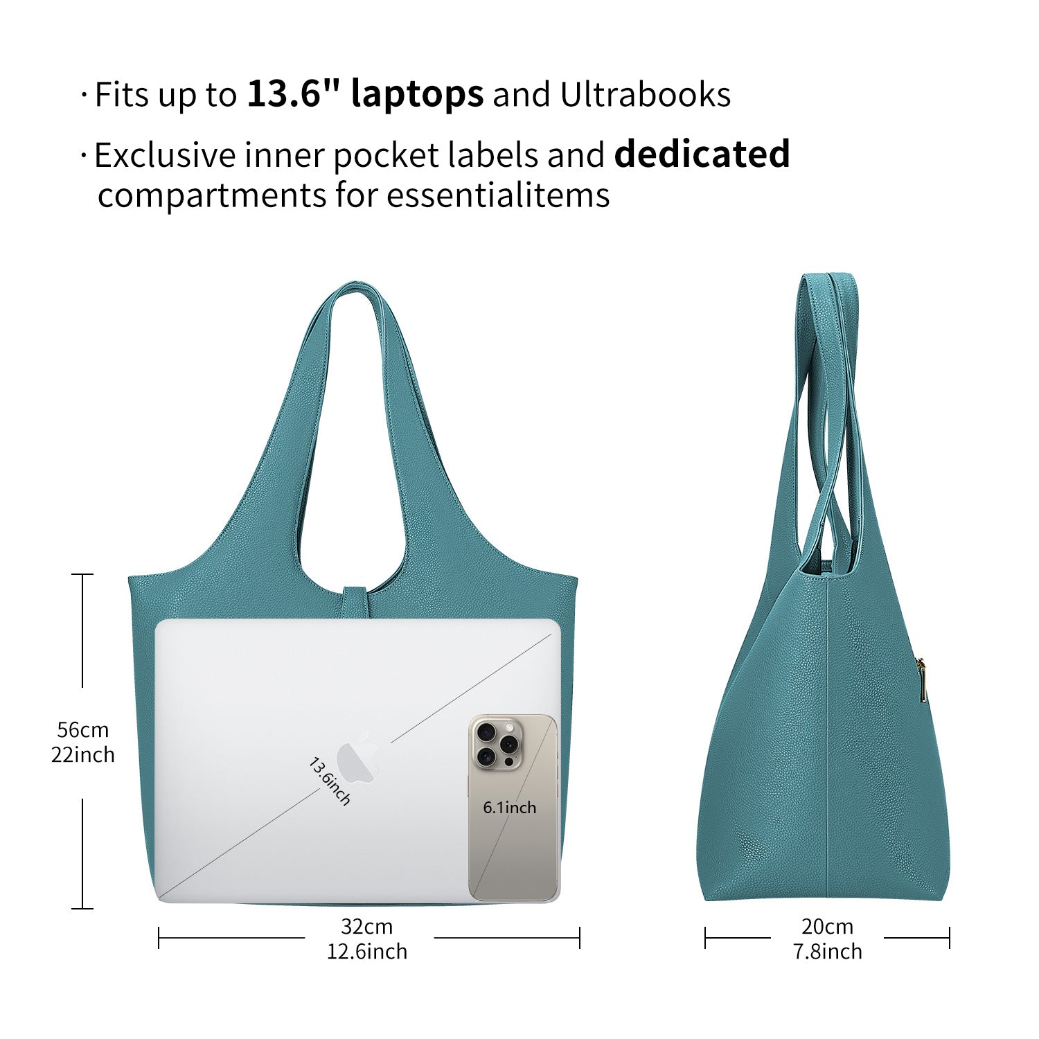 New Work Bag Strive Blue sustainable tote bag with laptop compartment for women in business
