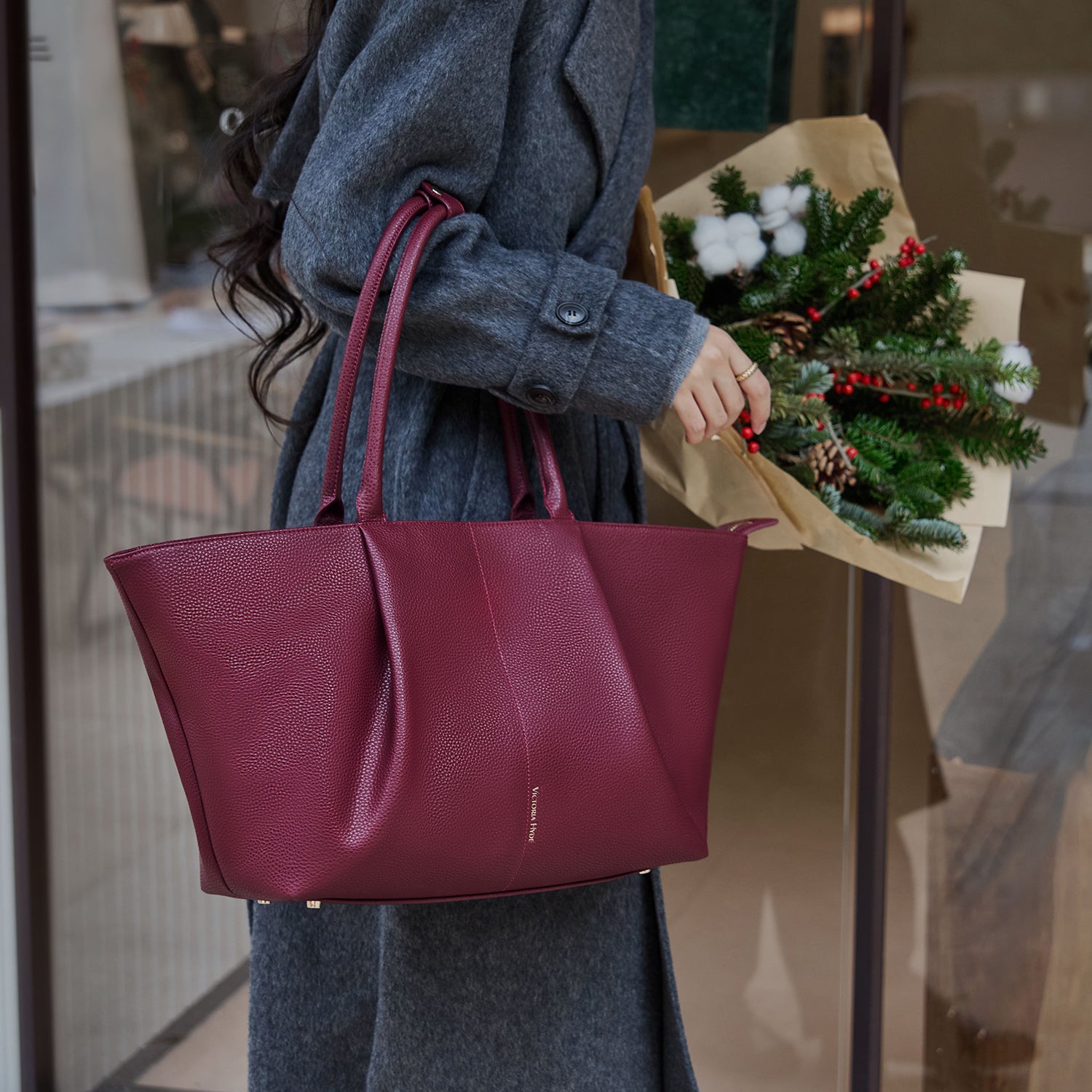 Christmas Gift Set: Ada Rot &amp; Kartenetui aus Echtleder