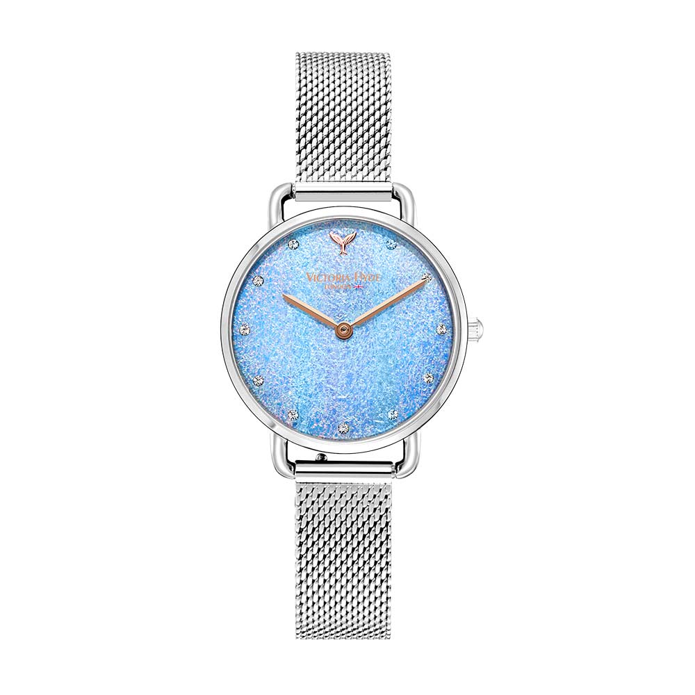 Uhr Galaxy Sparkle Mesh in Silber Blau
