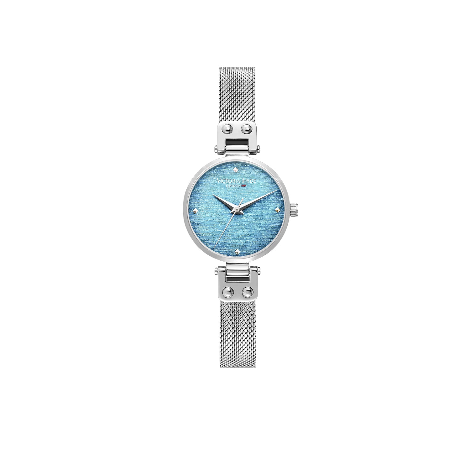 Uhr Osterley Glossy in Silber Blau