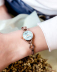 Watch Oxford Circus Round Mesh in Rosegold Light Blue