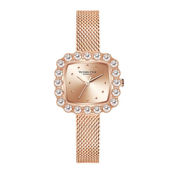 Victoria Hyde, VH30152, Petals Edged, Rosegold, Damenuhr, Armband, Vorderansicht