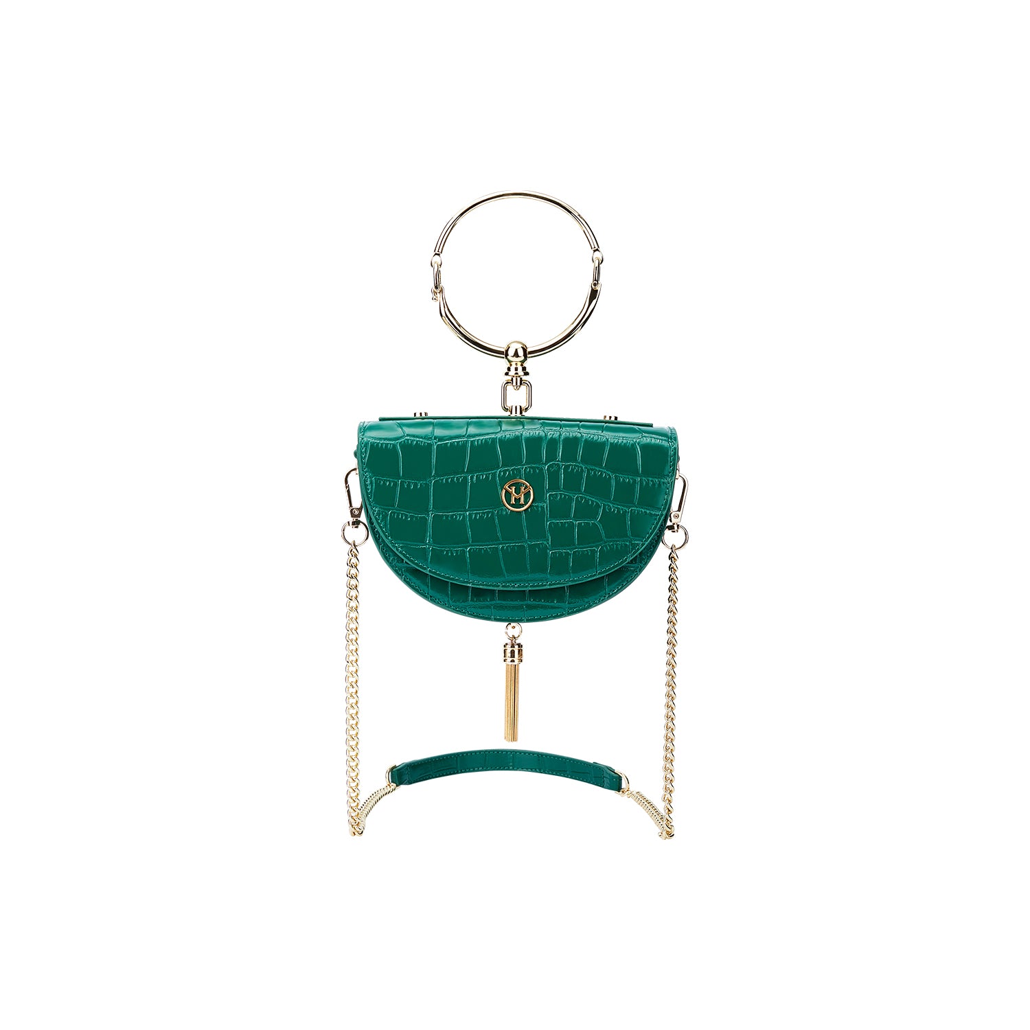 Handbag Vintage Half-Moon in Green