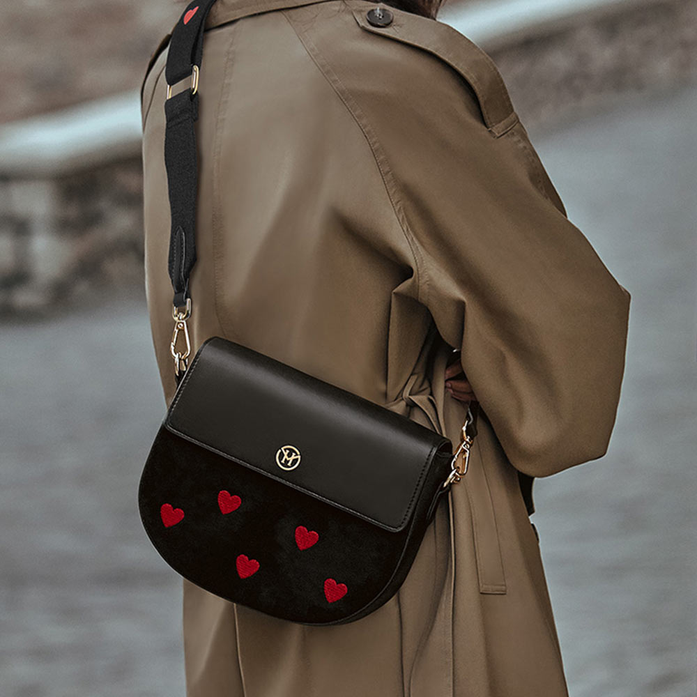 Black Love Heart handbag
