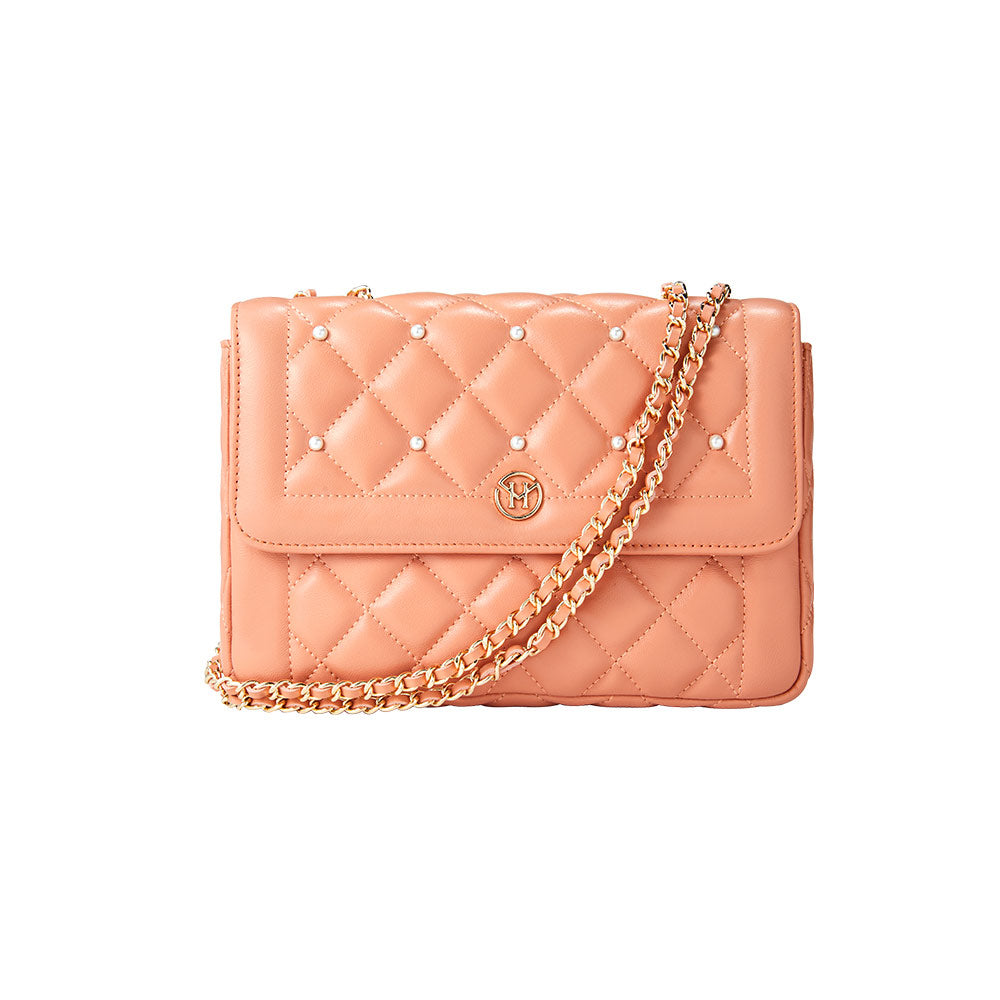 Victoria Hyde, VH60089, Fondant Cakes, Korallrot, Handtasche, Damentasche, Umhängetasche, Perlen Details, gold Hardware, Vorderansicht