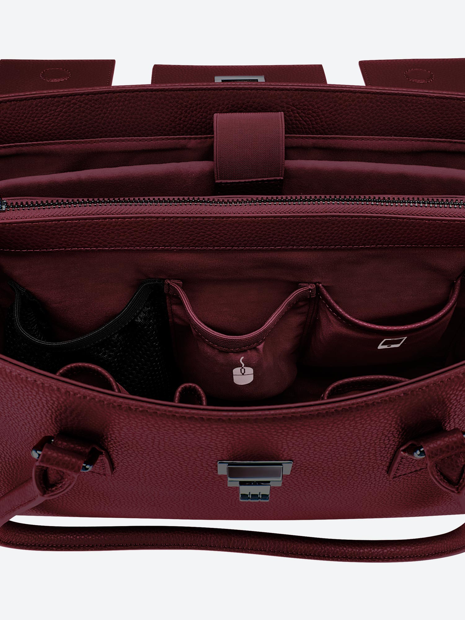 New Work Bag Jolene wine red modern work bag sustainable tote bag with laptop compartment for women in business