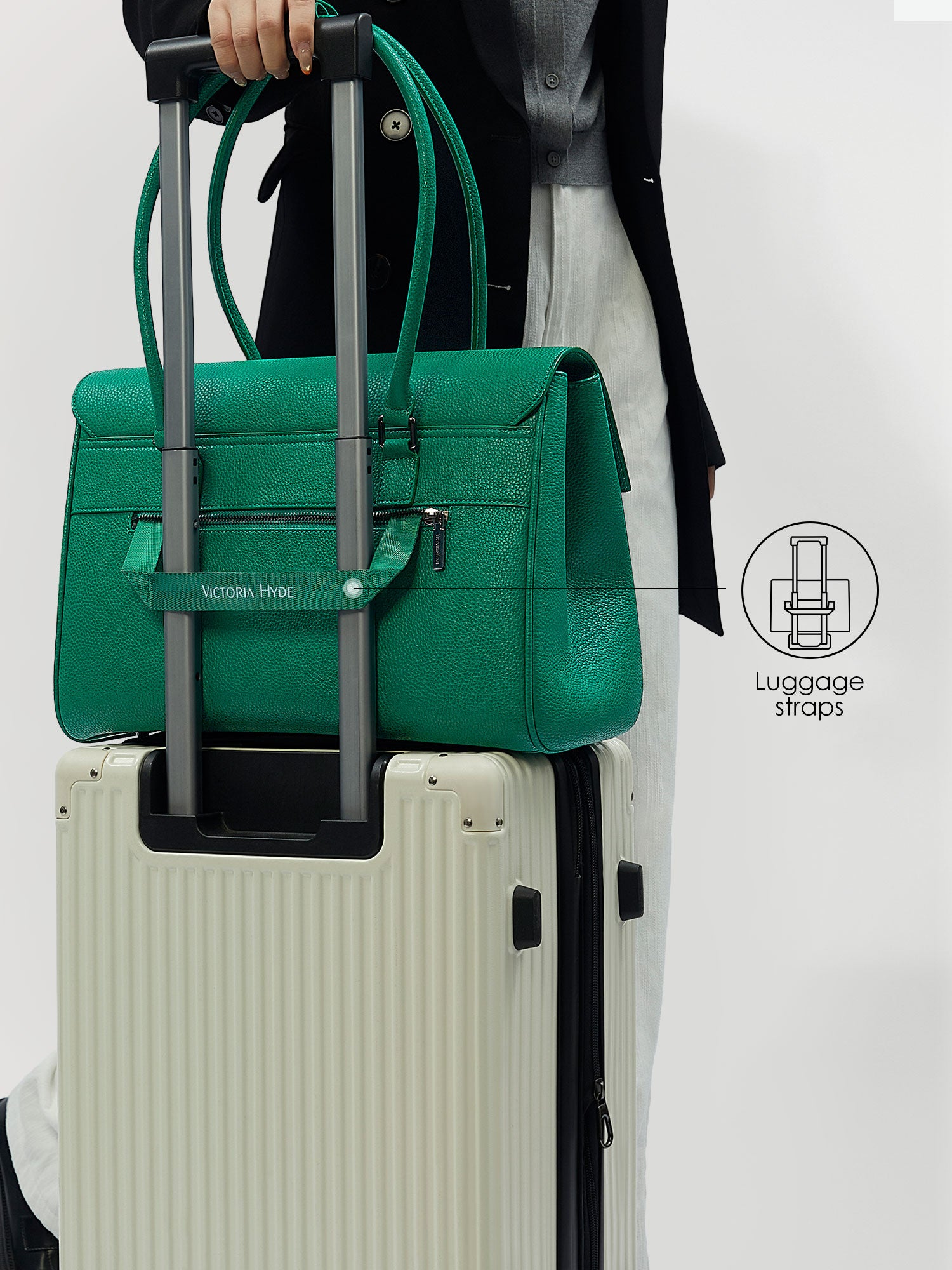 New Work Bag Jolene green modern work bag sustainable tote bag with laptop compartment for women in business