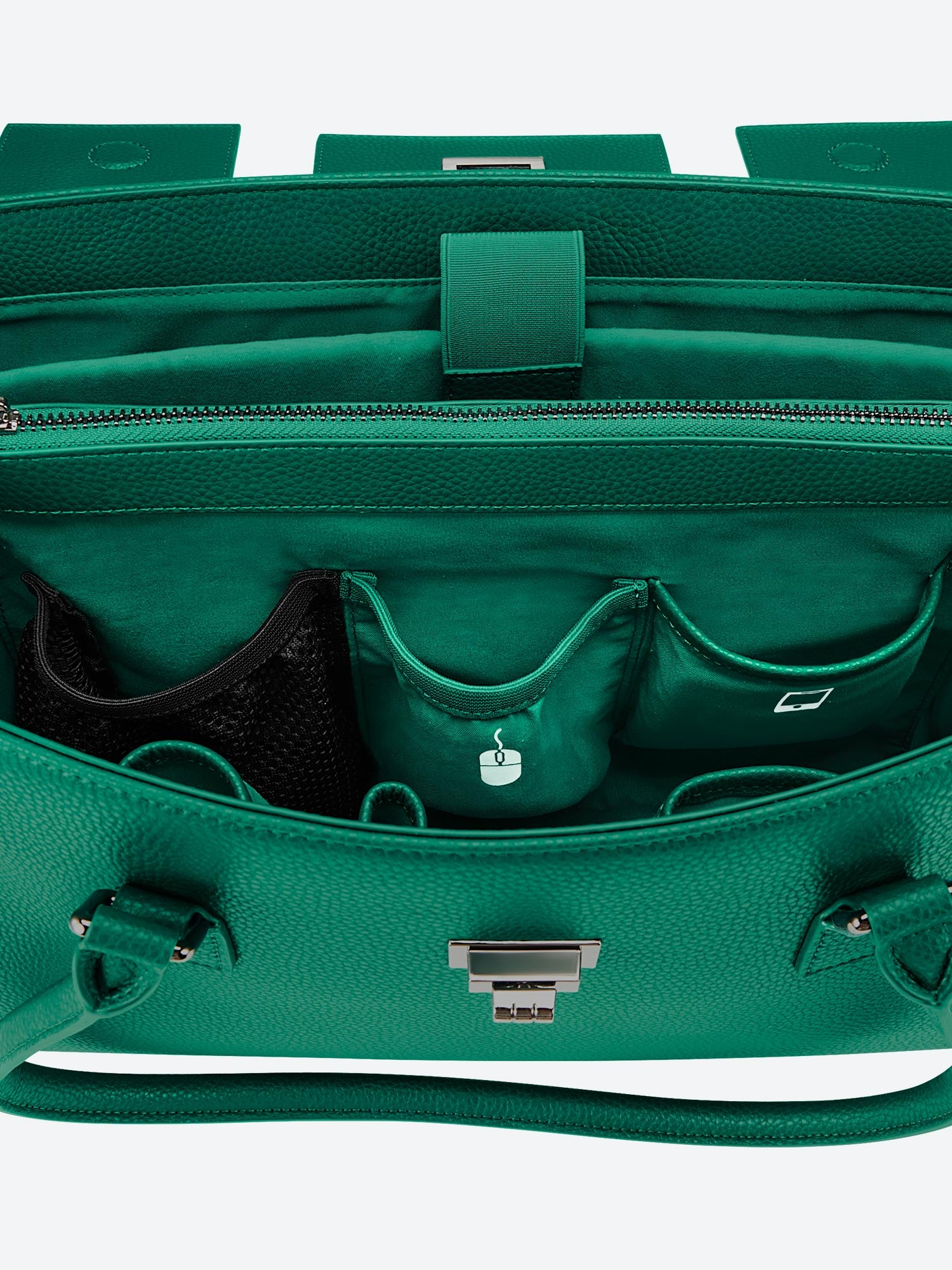 New Work Bag Jolene green modern work bag sustainable tote bag with laptop compartment for women in business