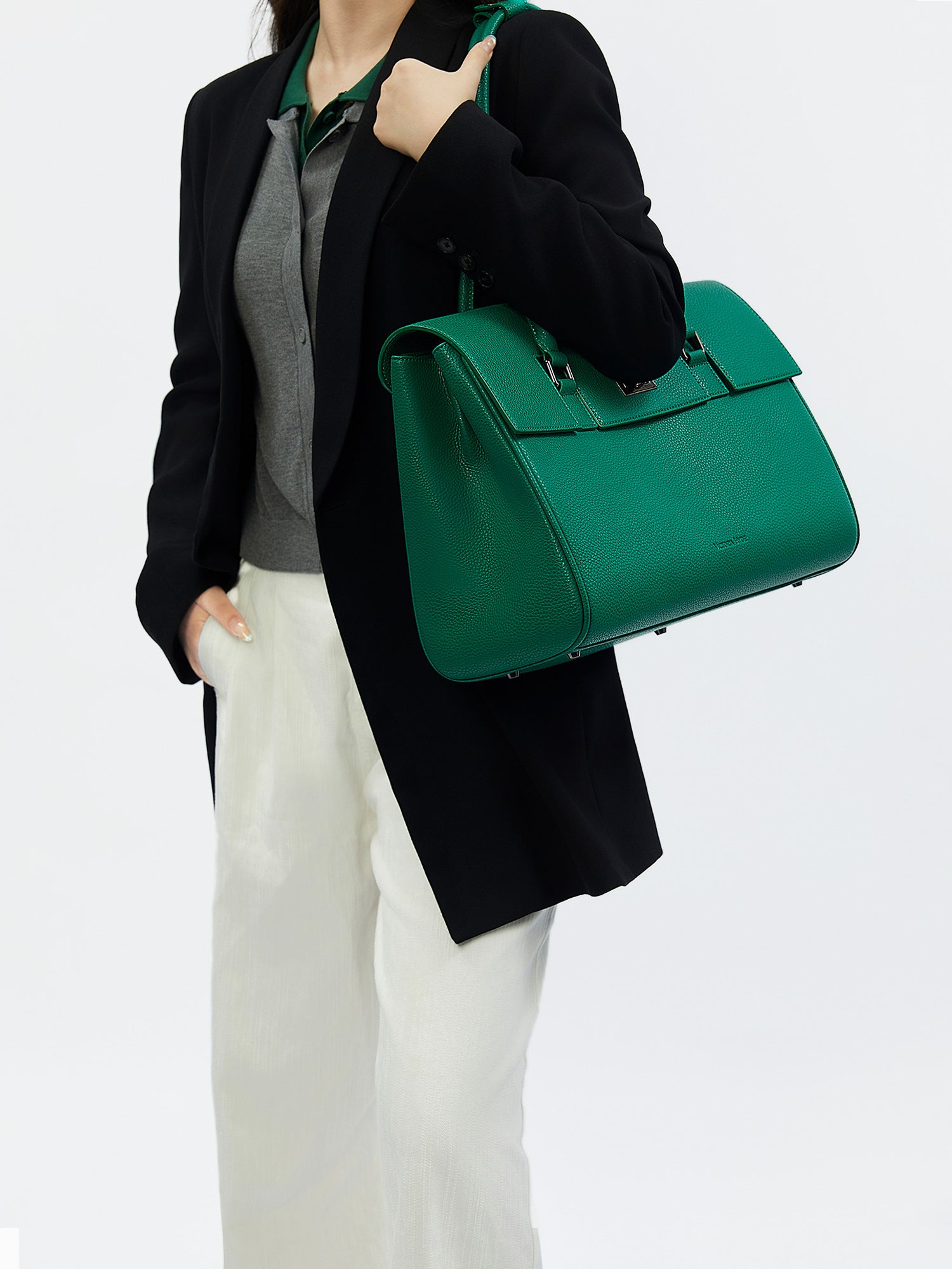 New Work Bag Jolene green modern work bag sustainable tote bag with laptop compartment for women in business