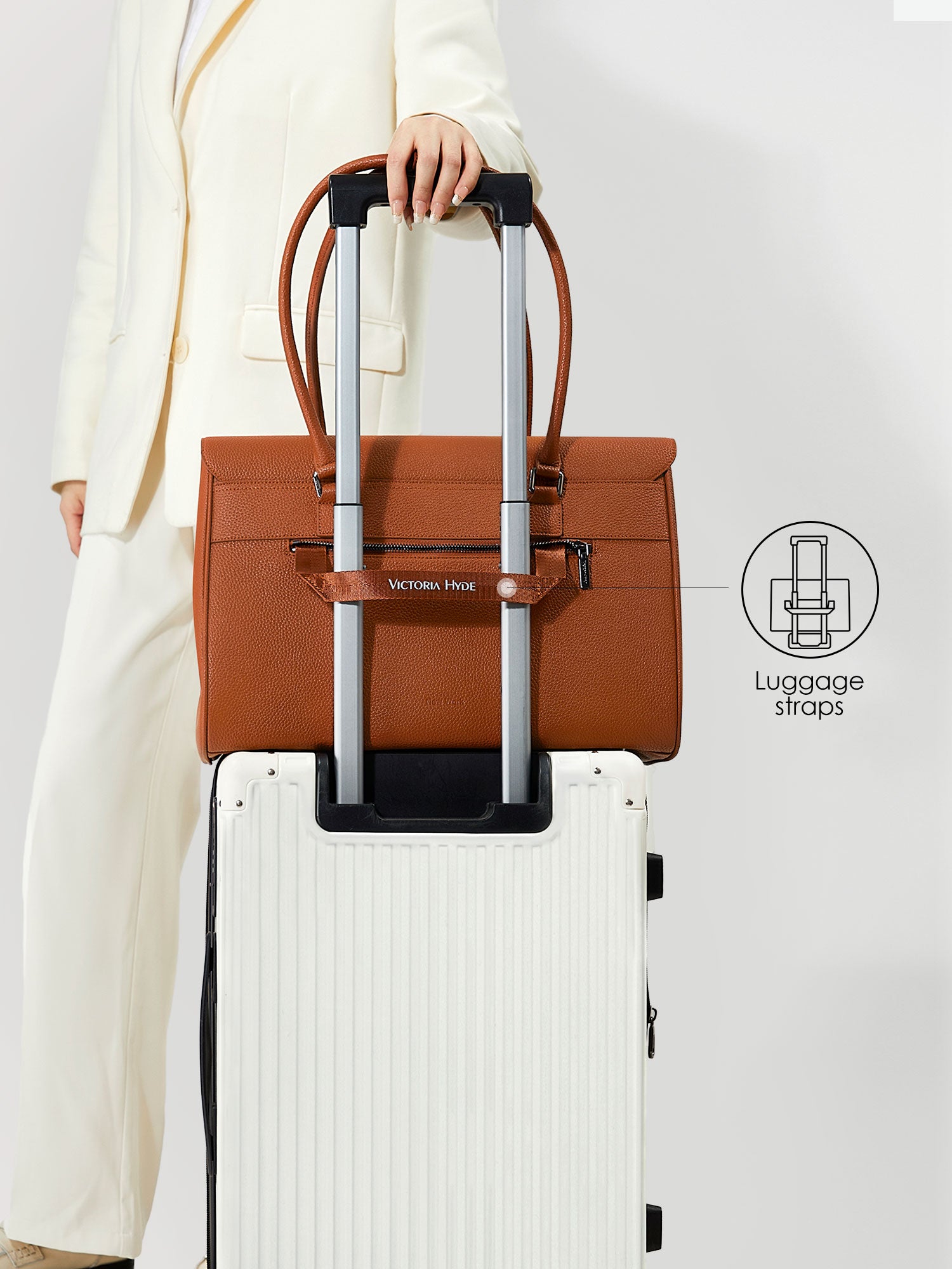 New Work Bag Jolene brown modern work bag sustainable tote bag with laptop compartment for women in business