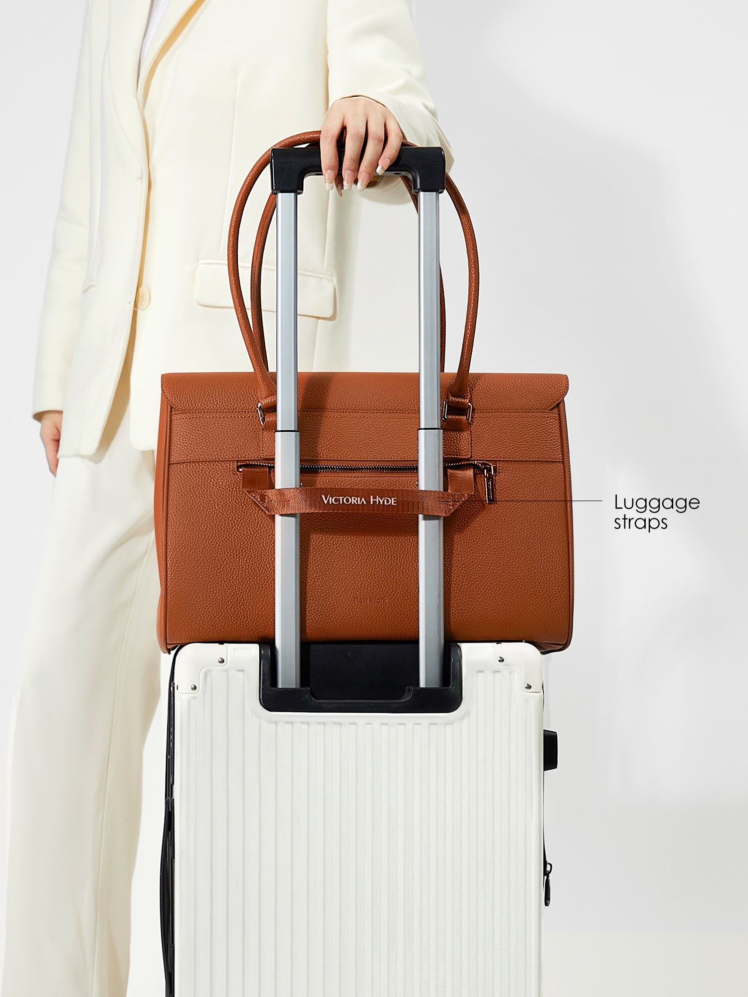 New Work Bag Jolene brown modern work bag sustainable tote bag with laptop compartment for women in business